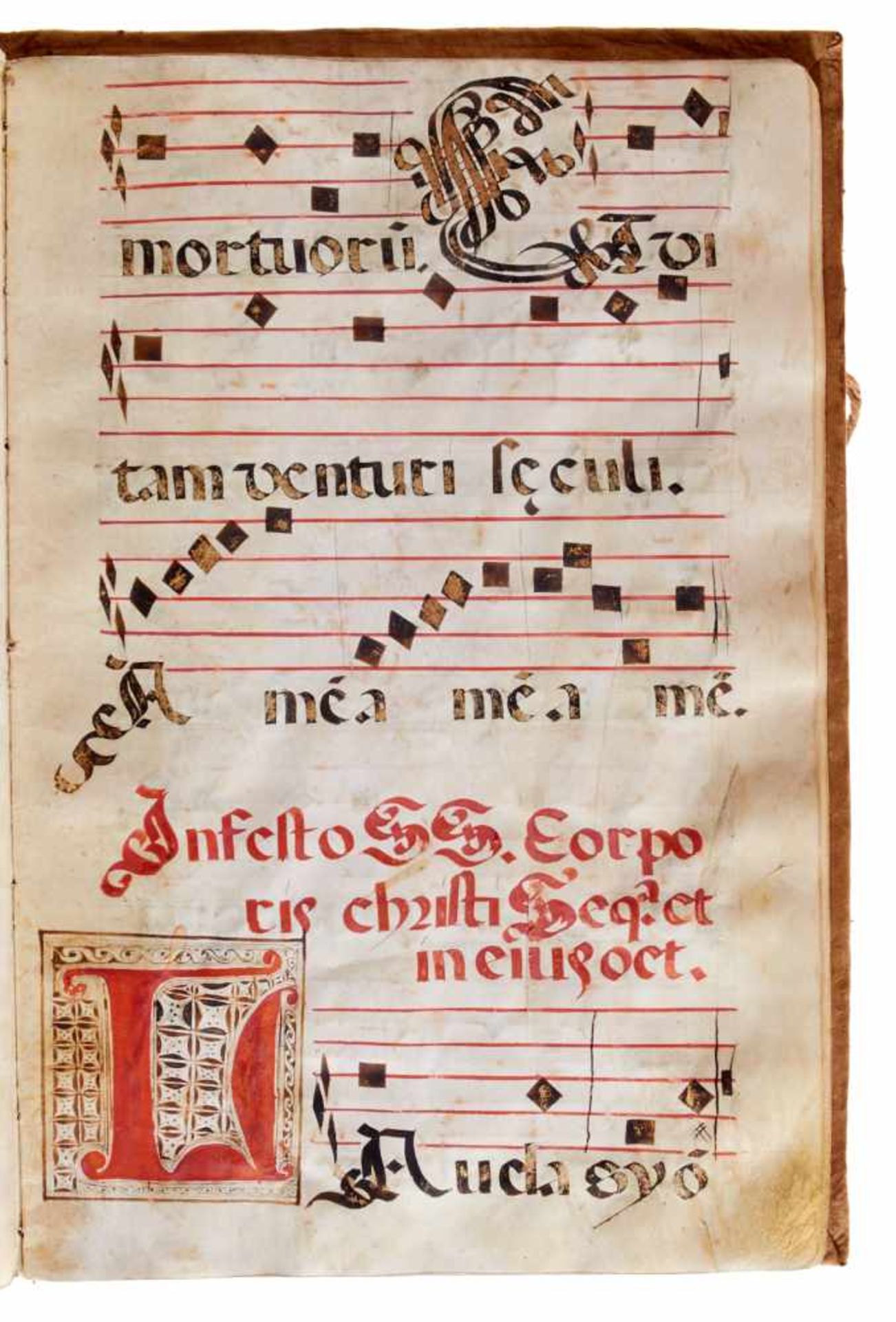 Antiphonar - Lateinische Handschrift auf Pergament.Spanien, dat. 1682. Ca. 45 x 30 cm. Fragment. Mit - Bild 4 aus 4