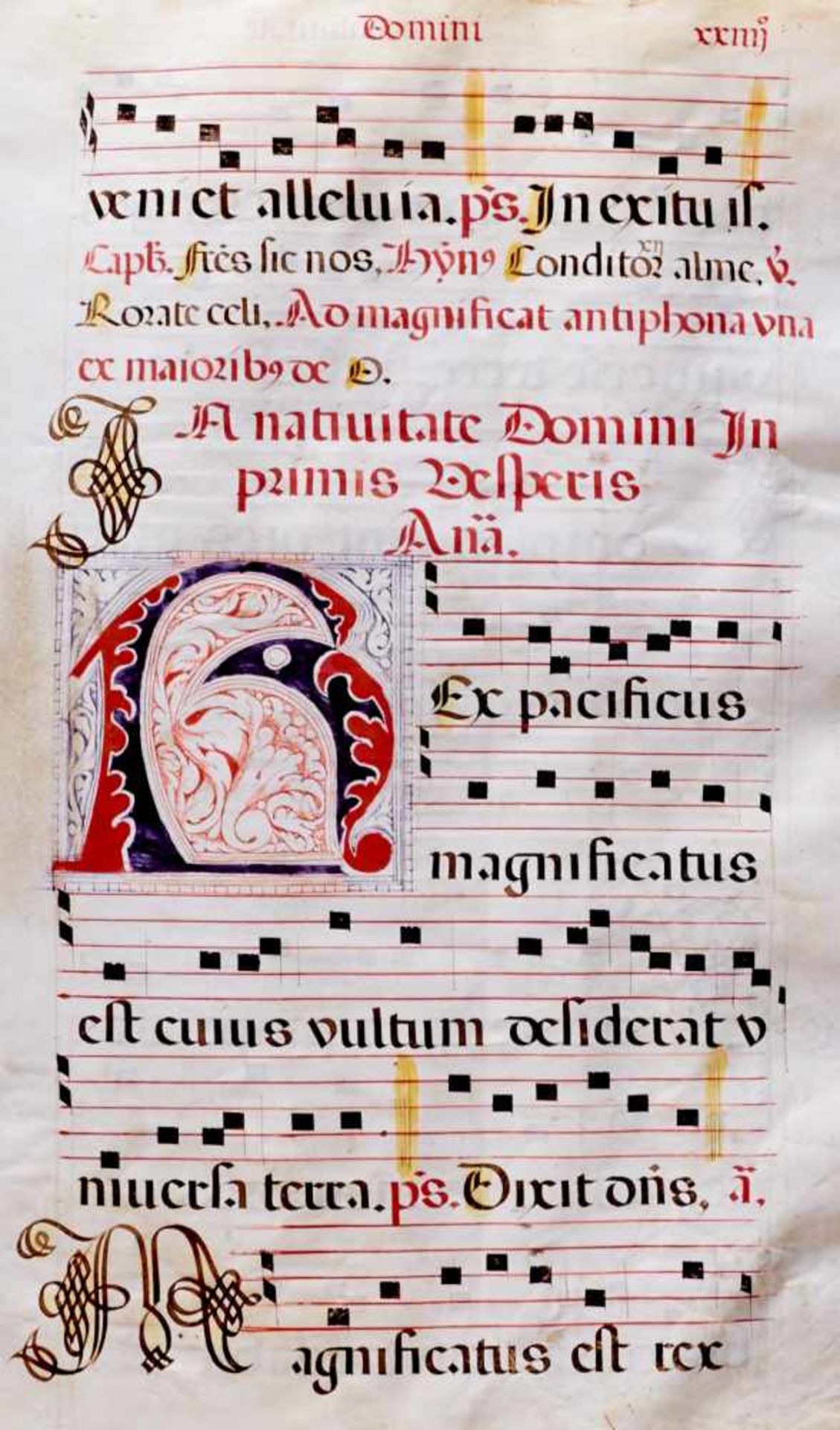 Antiphonar - Lateinische Handschrift auf Pergament. Dat.Toledo 1652. Fragment mit ca. 90 Bl. Ca. - Bild 3 aus 4
