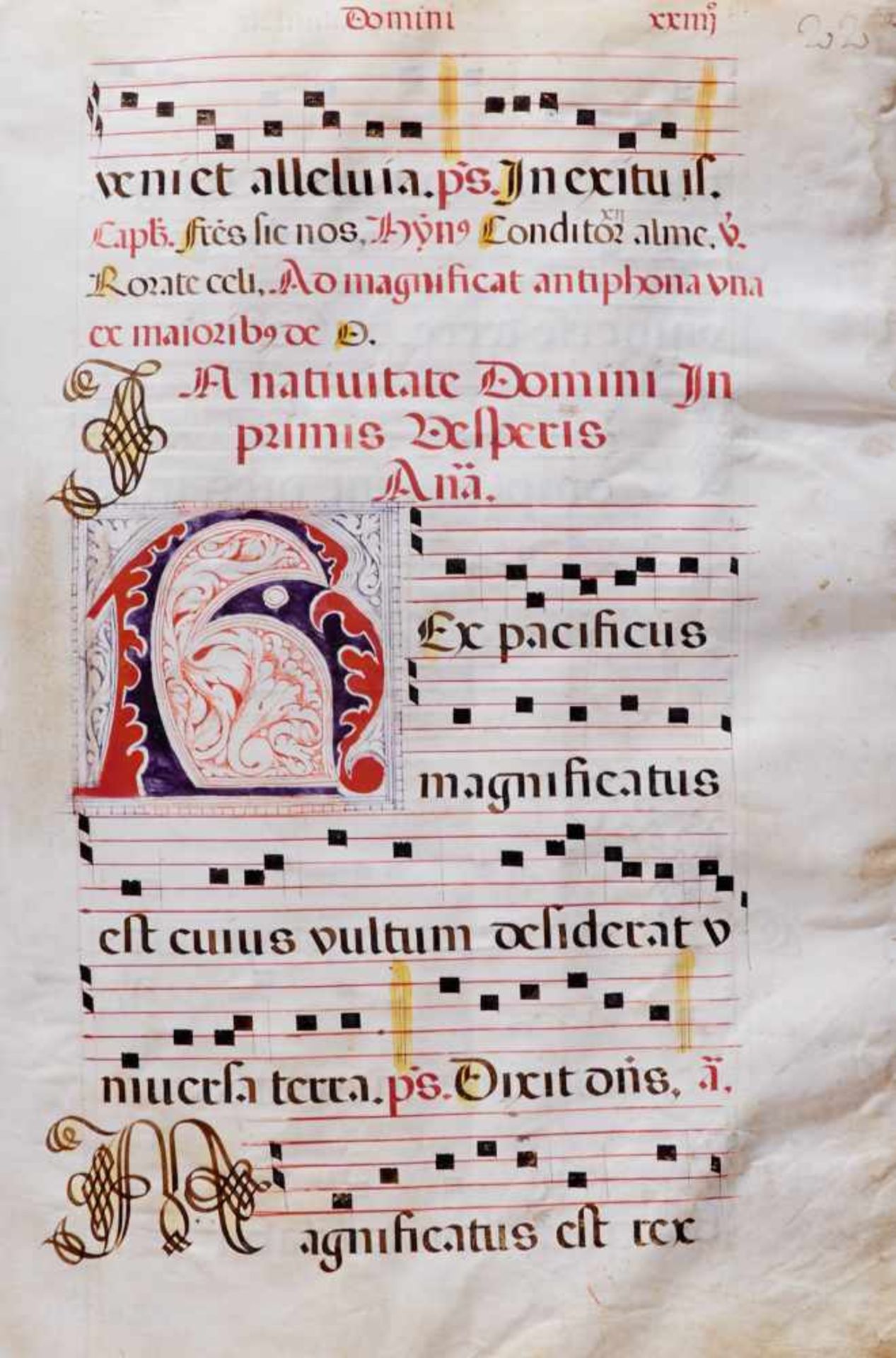 Antiphonar - Lateinische Handschrift auf Pergament. Dat.Toledo 1652. Fragment mit ca. 90 Bl. Ca.