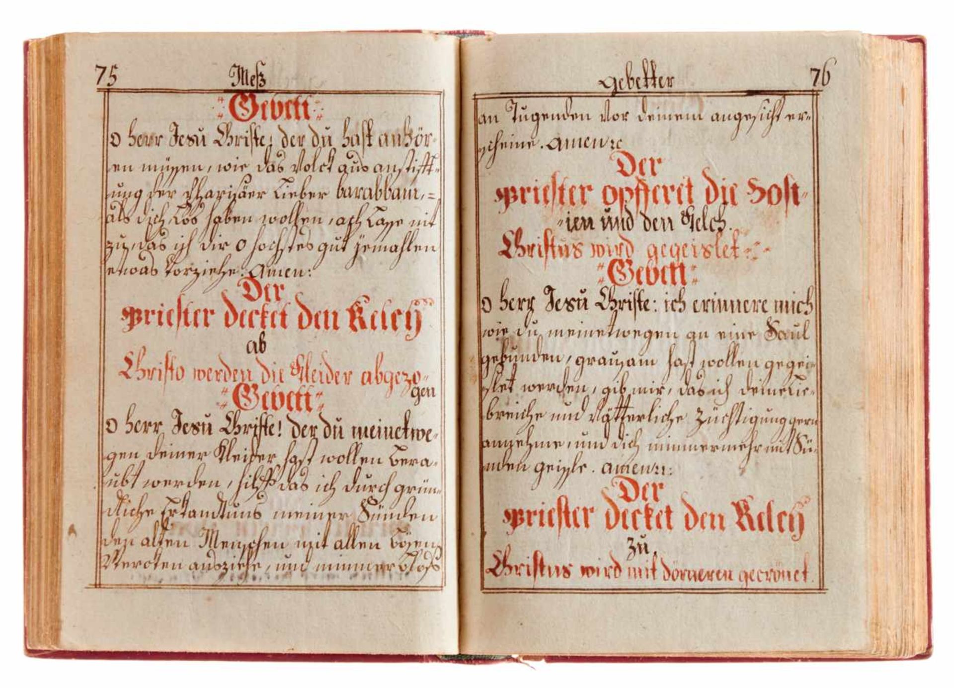 Gebetbuch "Geistliche Gold-Gruben". Deutsche Handschrift auf Papier.Mit kalligraphiertem Titel und - Bild 3 aus 3