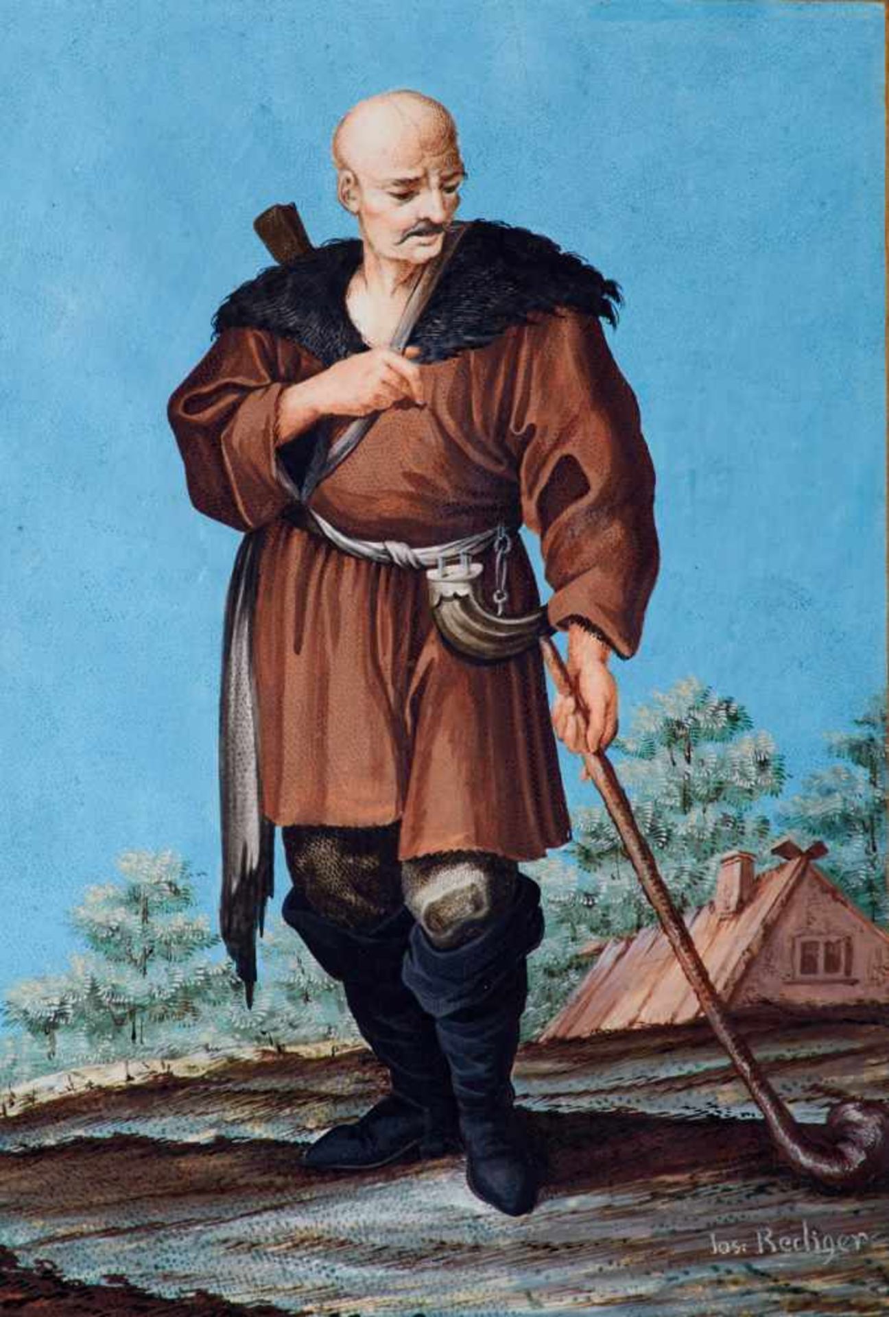 Rediger, Josef (tätig in Eger in der 2. Hälfte des 18.Jahrhunderts), Kalmücke mit Stab und