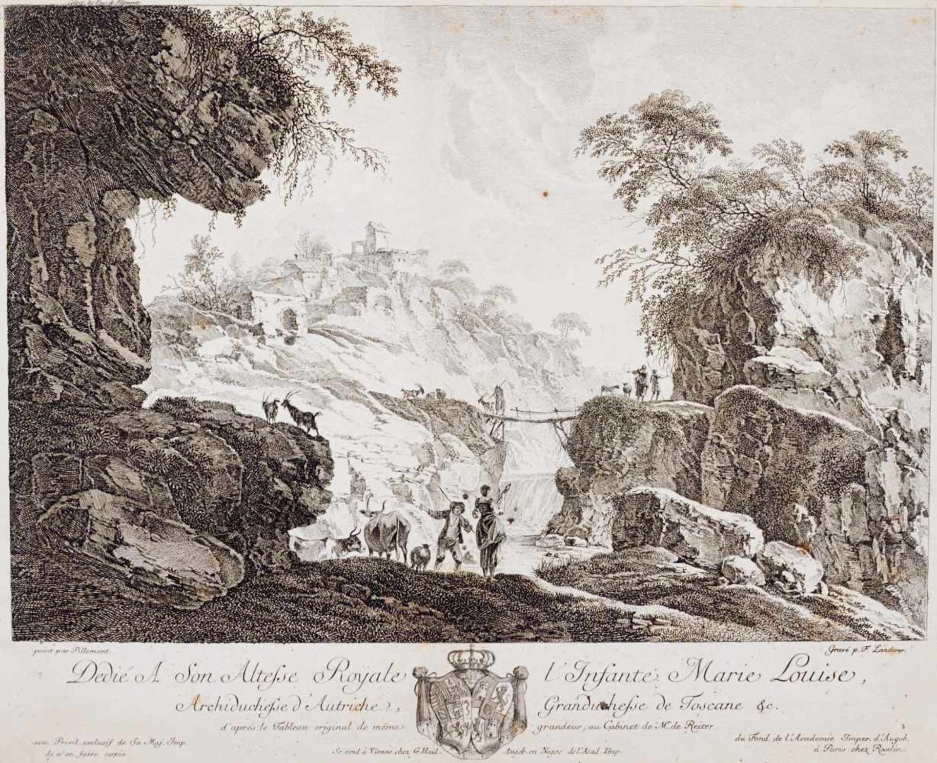 Landerer, Ferdinand (Stein 1730-1795 Wien), Italienische Landschaftenmit Tier- und Personenstaffage. - Bild 3 aus 3