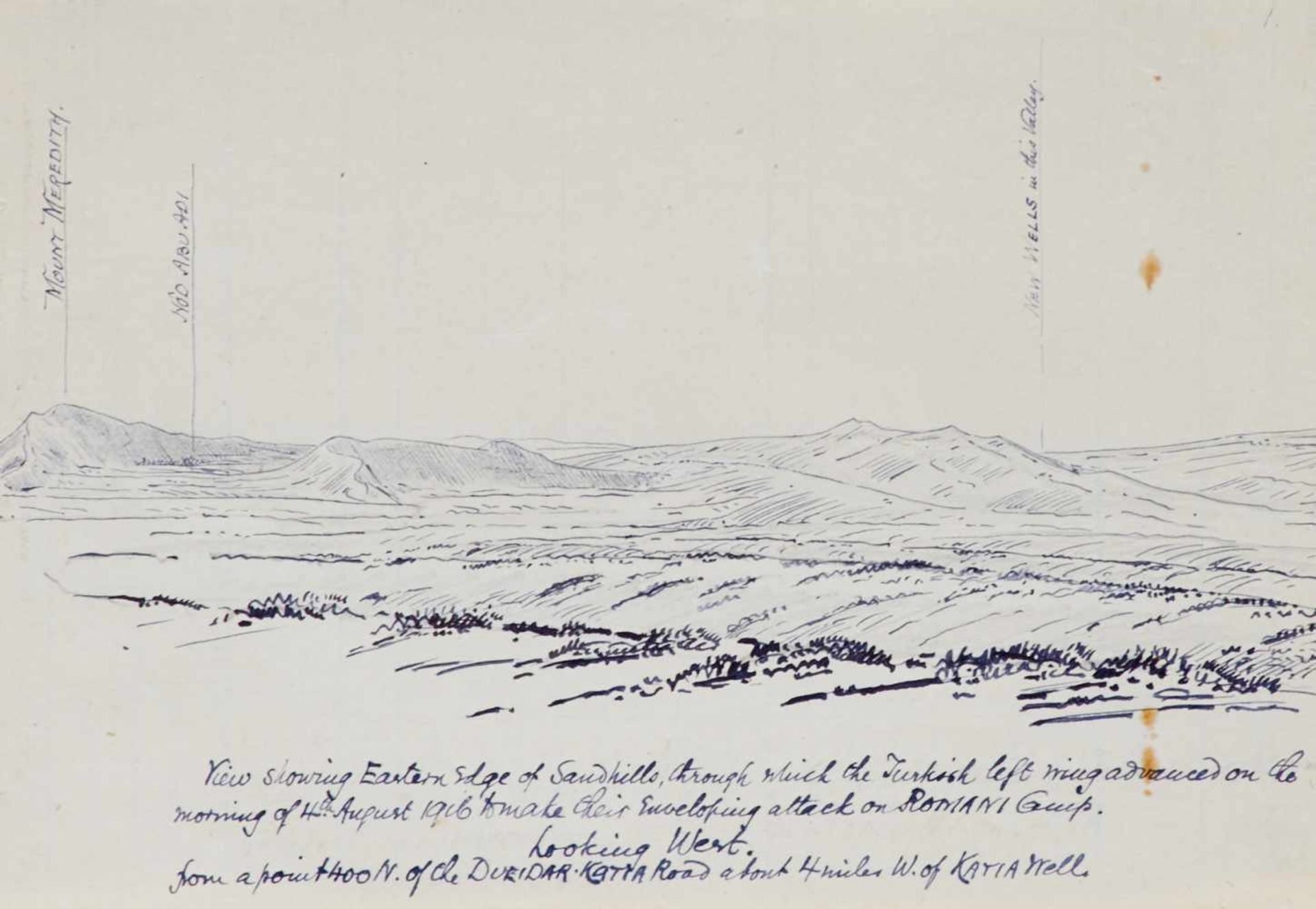 Romani-Schlacht Panorama - "View from Wellington Ridge", mit detaillierterBeschriftung. - Bild 4 aus 7