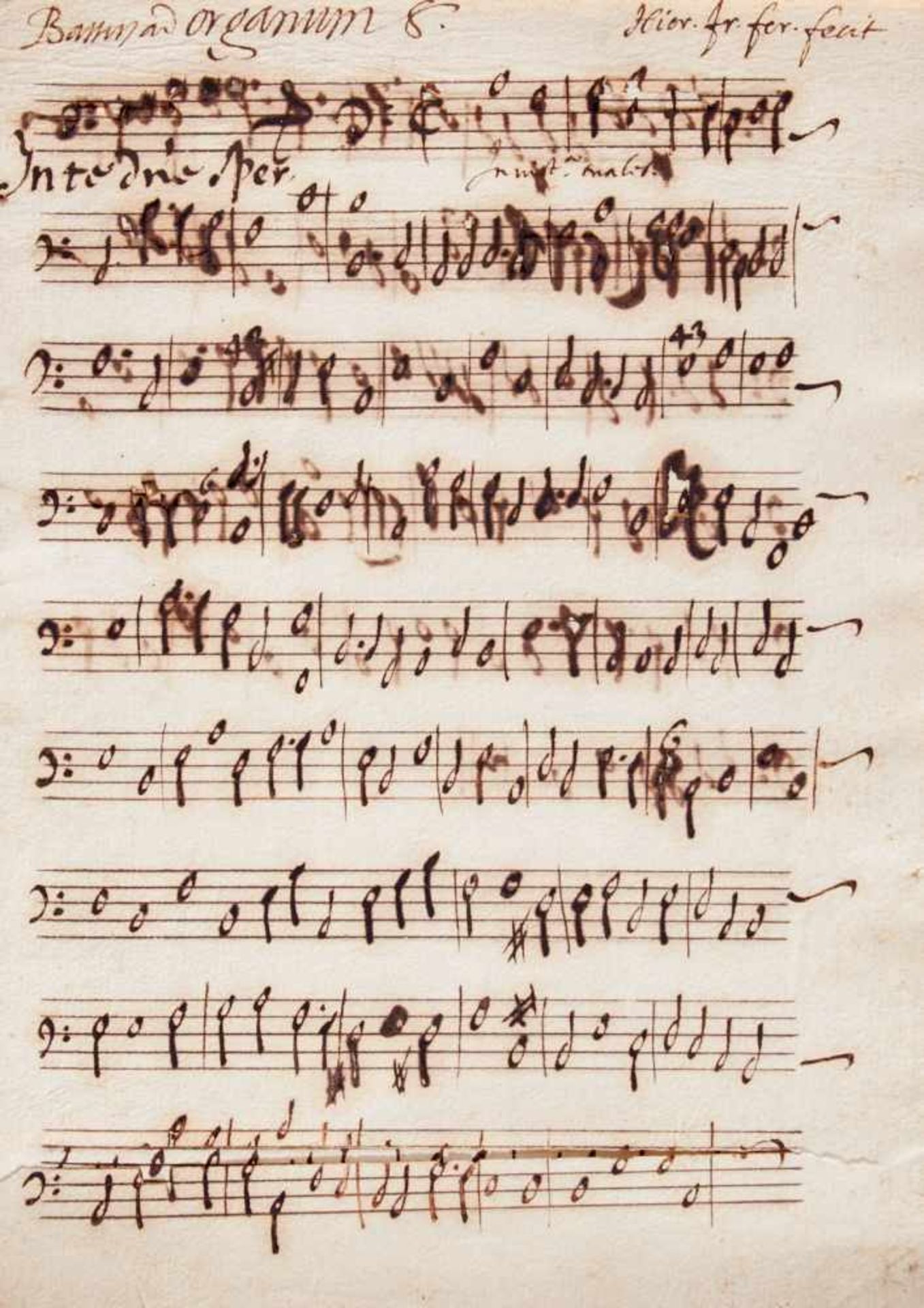 Frescobaldi Früheste Überlieferung, wohl mit Anteilen von der Hand des Komponisten selbst "In te d[