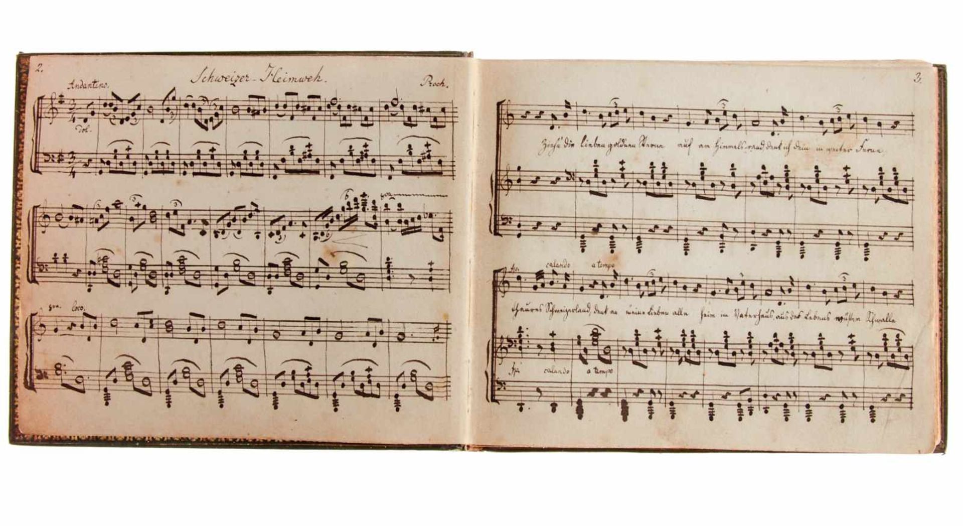 Liederbuch "Gesang und Freude." (Deckeltitel).Deutsche Handschrift auf Papier. Wohl - Bild 2 aus 3