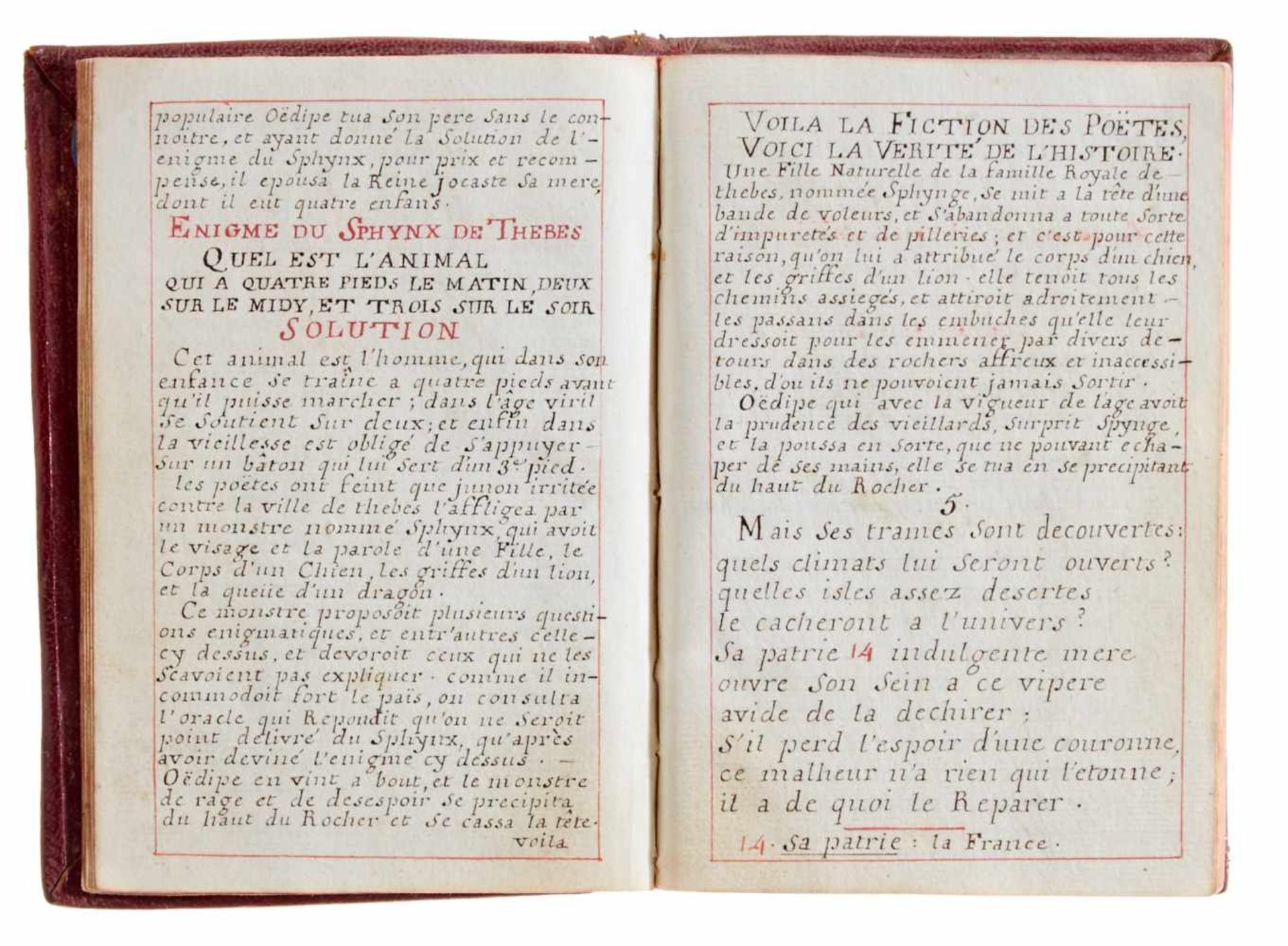 "Philippiques en IIII Odes avec des notes". Französische Handschrift aufPapier. Frankreich, um 1725. - Bild 3 aus 3
