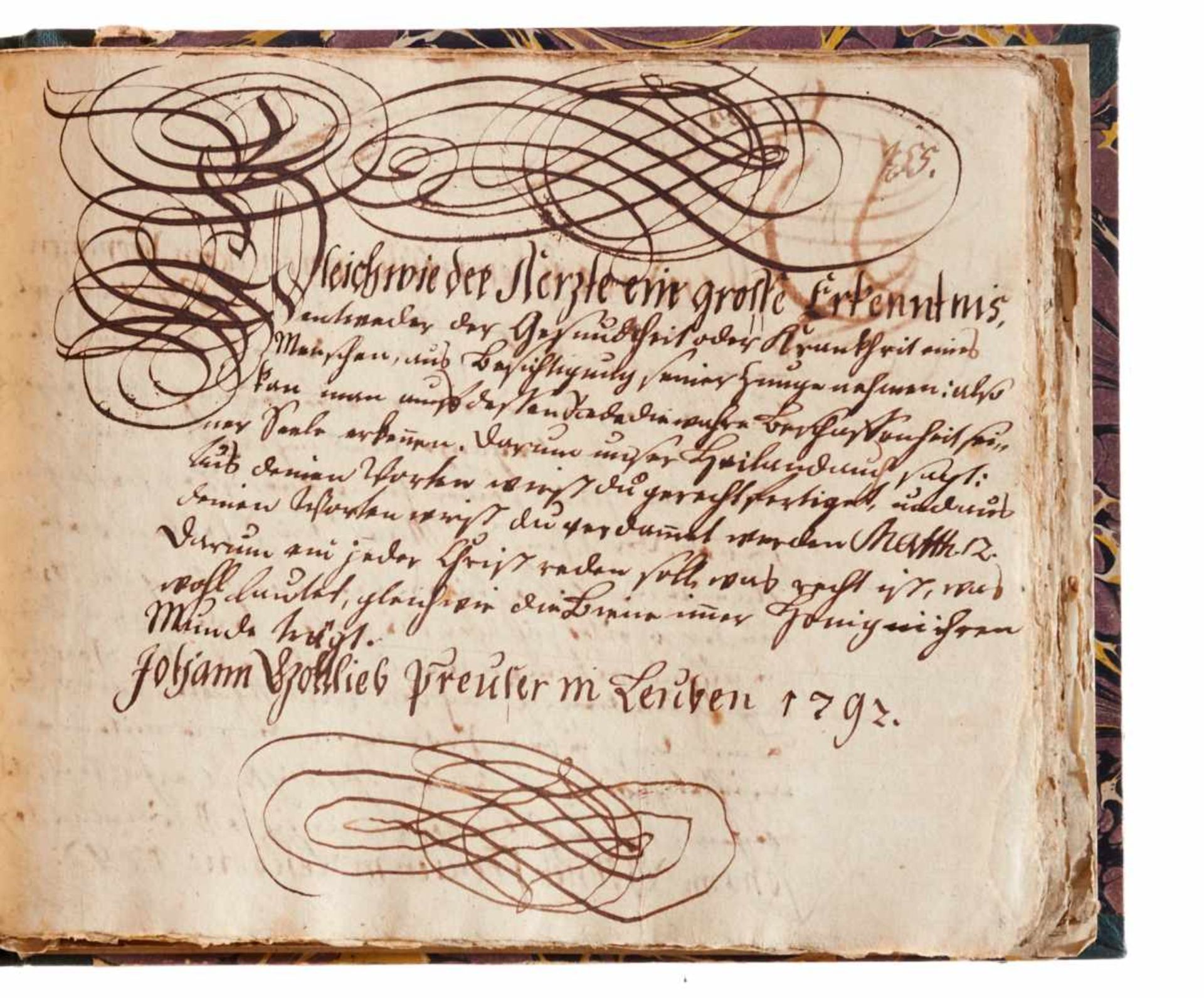 Schreibübungen von Johann Gottlieb Preusser. Deutsche Handschrift auf Papier.Dat. Leuben ( - Bild 5 aus 5