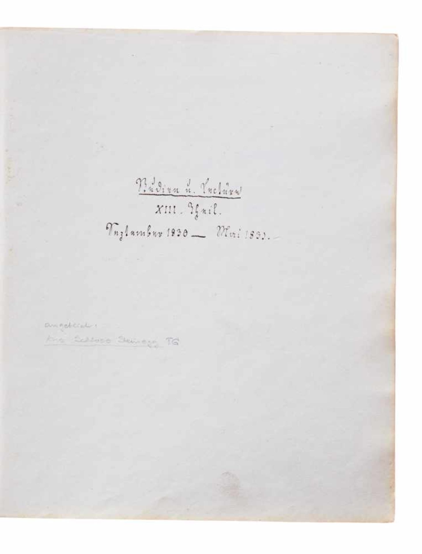 Lesefrüchte "Studium u(nd) Lectüre. XIII. Theil".Handschrift auf Papier mit deutschen, französischen - Bild 2 aus 3