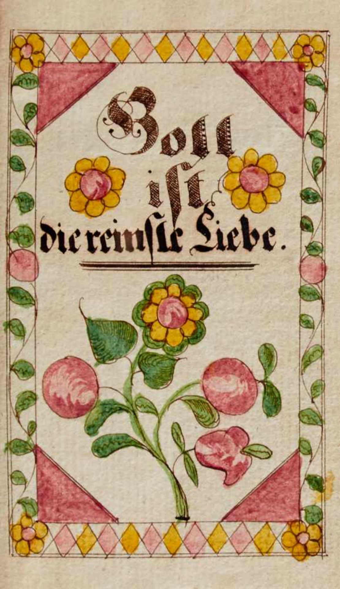 Gebetbuch Eckartshausen - "Gott ist die reinste Liebe."Deutsche Handschrift auf Papier. Deutschland, - Bild 2 aus 3