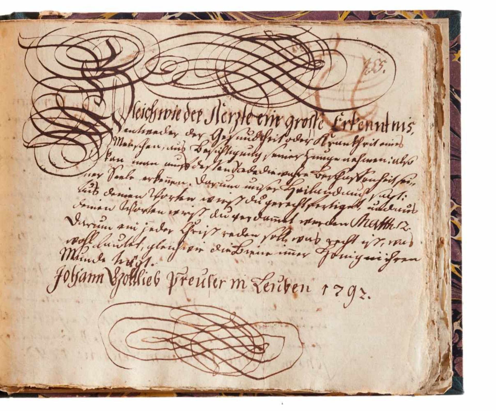 Schreibübungen von Johann Gottlieb Preusser.Deutsche Handschrift auf Papier. Dat. Leuben ( - Bild 4 aus 4