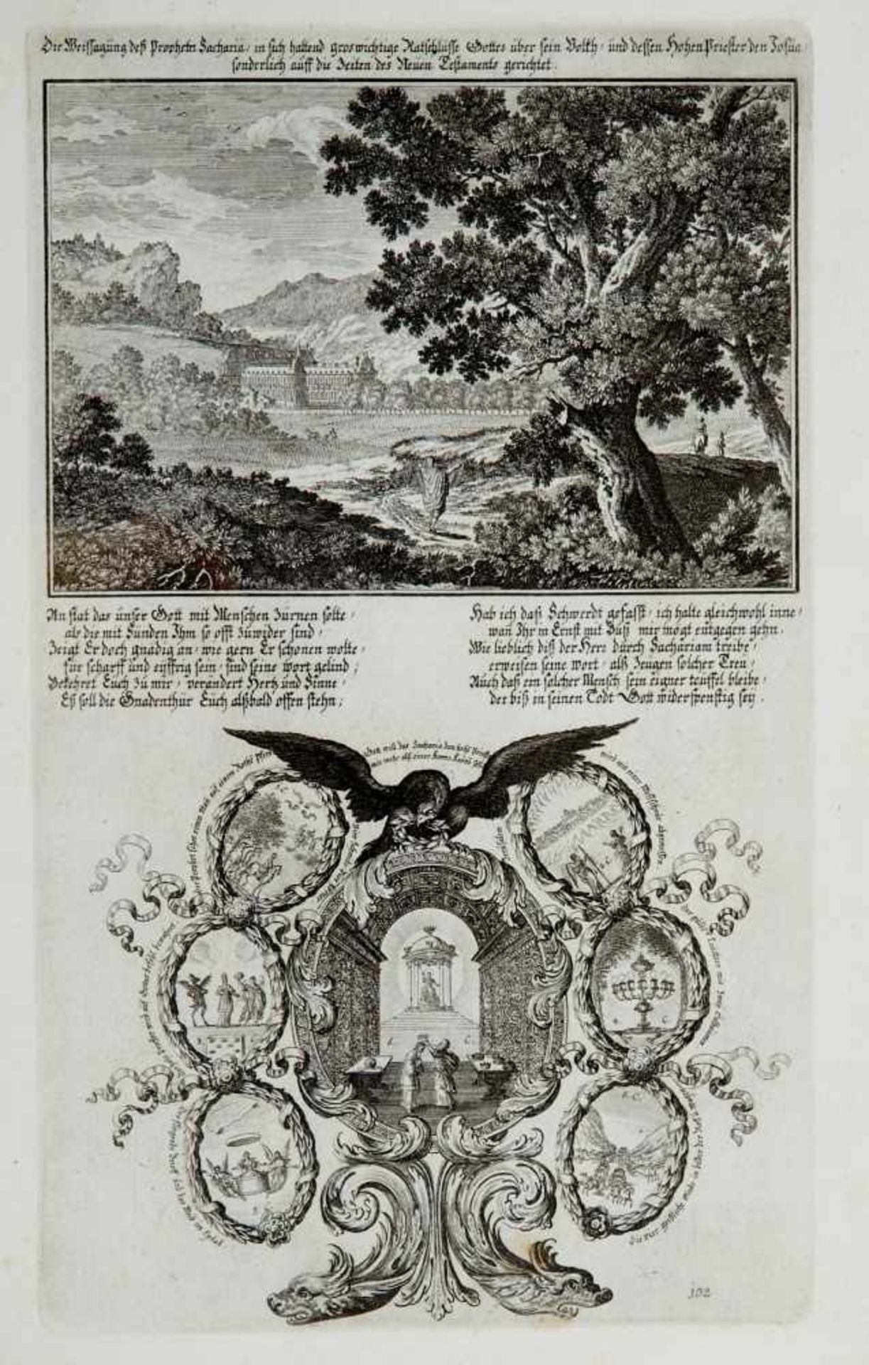 Religiöses - Emblemata - Sammlung -36 Kupferstiche aus der "Historischen Bilder-Bibel" von J. U. - Bild 4 aus 5