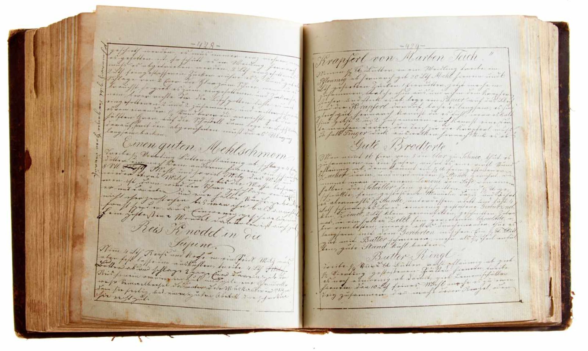 "Koch-Buch für A. Maria Wözl".Deutsche Handschrift auf Papier. Österreich, dat. 1827; mit einigen - Bild 5 aus 5