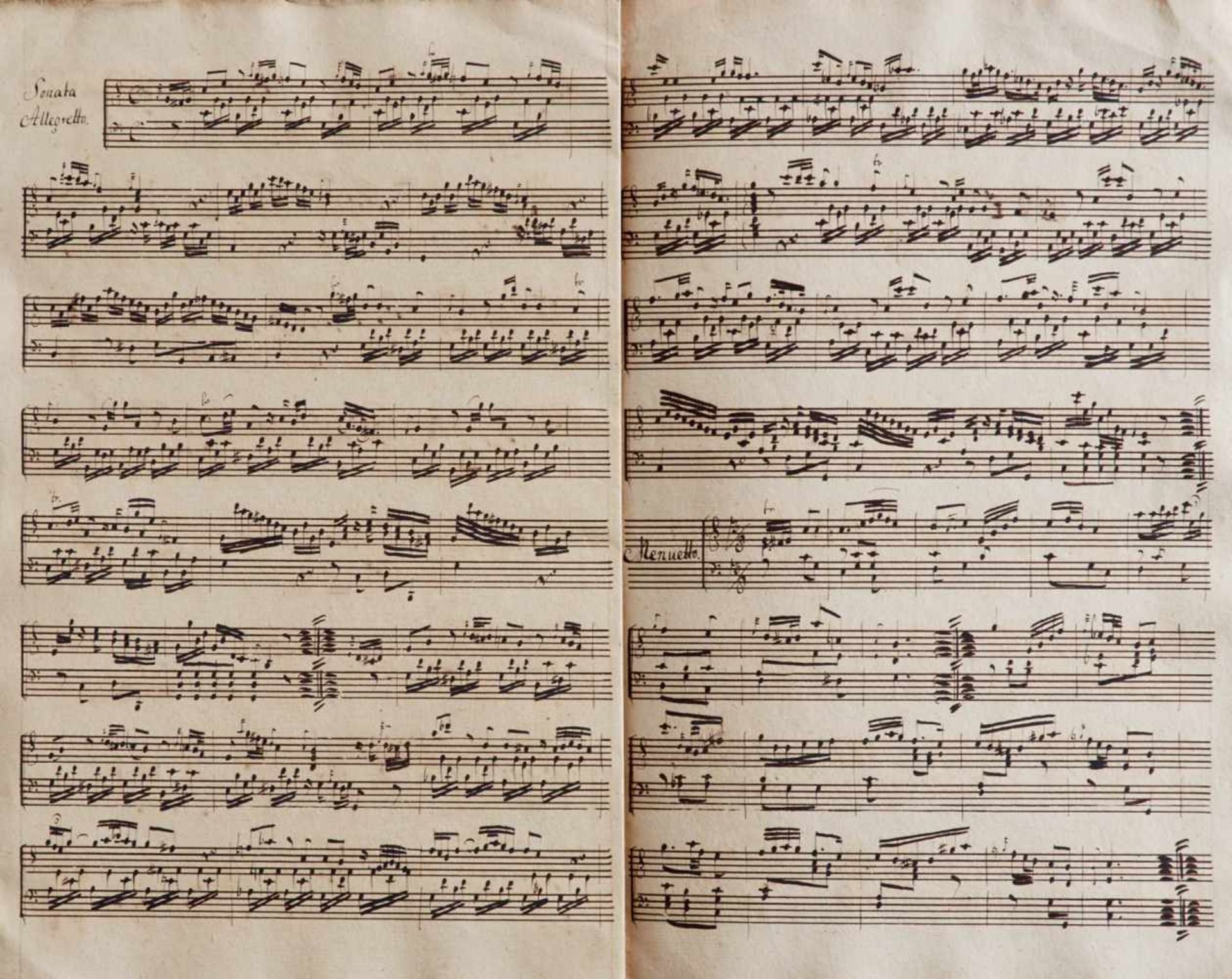 Schwanberger Nie im Druck erschienen - "Sonata".(Kopftitel). Musikmanuskript auf kräftigem Bütten.