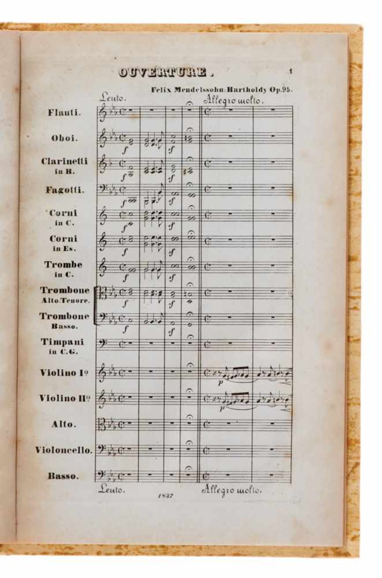 Mendelssohn Bartholdy, F.,Ouvertüre zu Ruy Blas für großes Orchester. Op. 95. Partitur. (No. 24 - Bild 3 aus 6