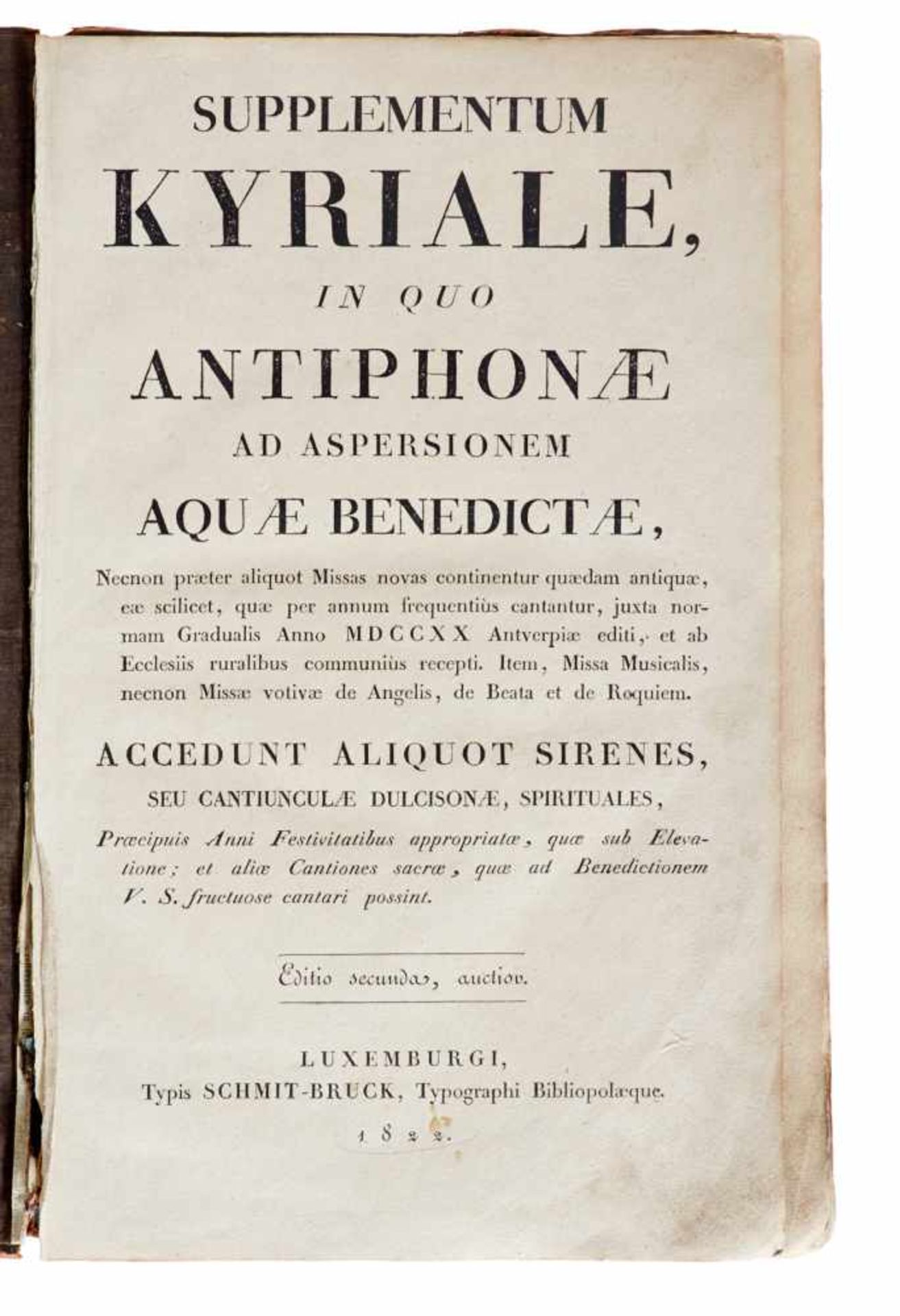 Kirchenmusik - Supplementum kyriale,in quo Antiphonae ad aspersionem Aquae Benedictae, necnon - Bild 2 aus 3