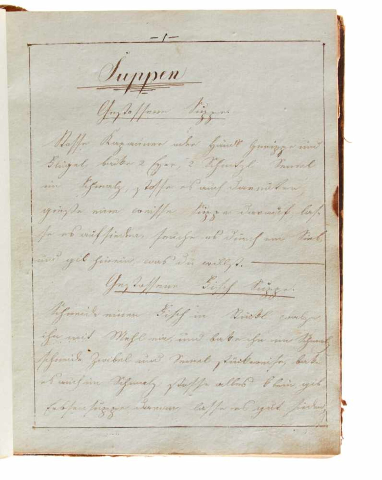 "Koch-Buch für A. Maria Wözl".Deutsche Handschrift auf Papier. Österreich, dat. 1827; mit einigen - Bild 3 aus 5