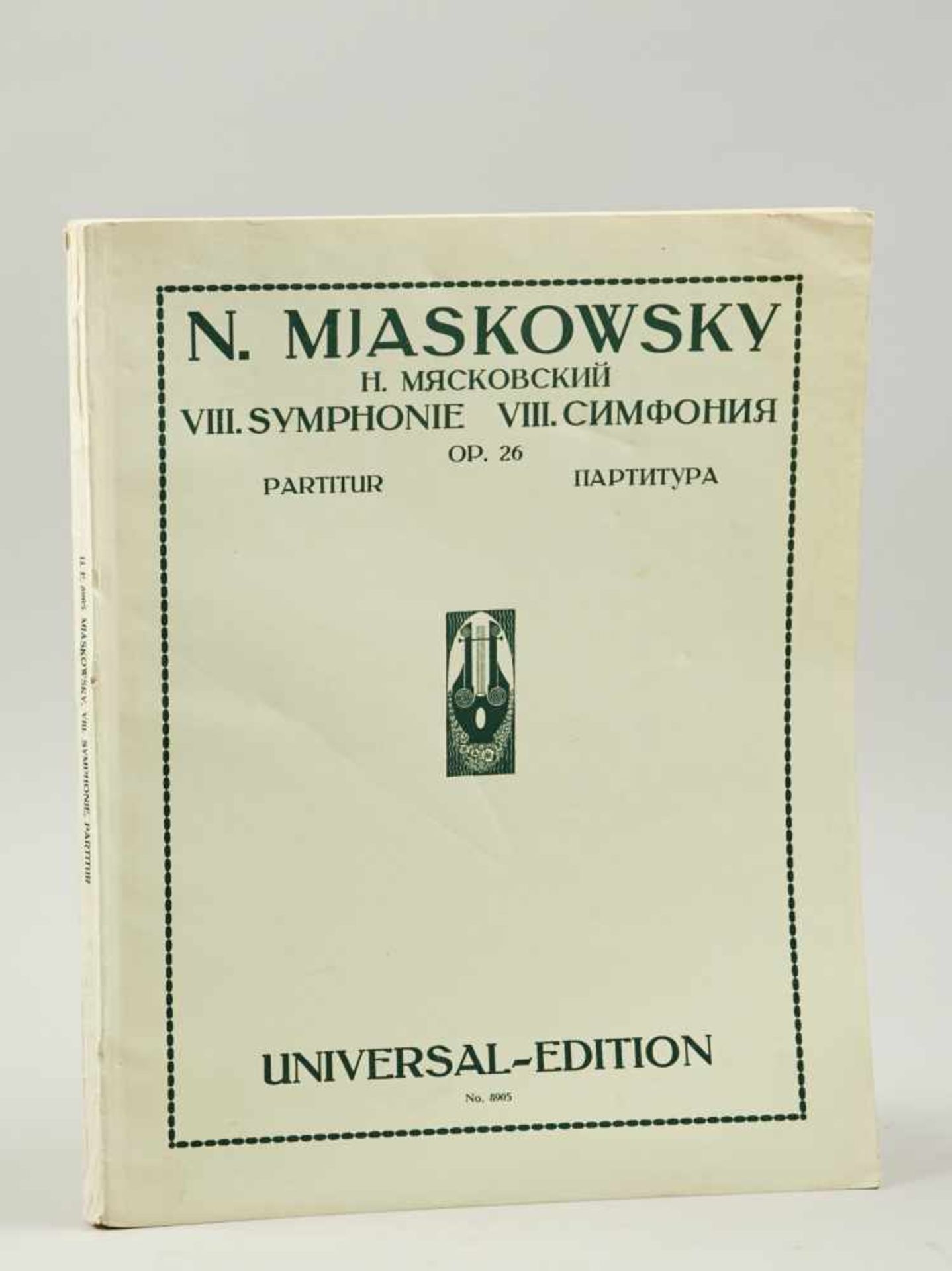 Mjaskowski, N.,VIII. Symphonie. Herrn Serge Popoff. Op. 26. Partitur. Wien und Leipzig, Universal-