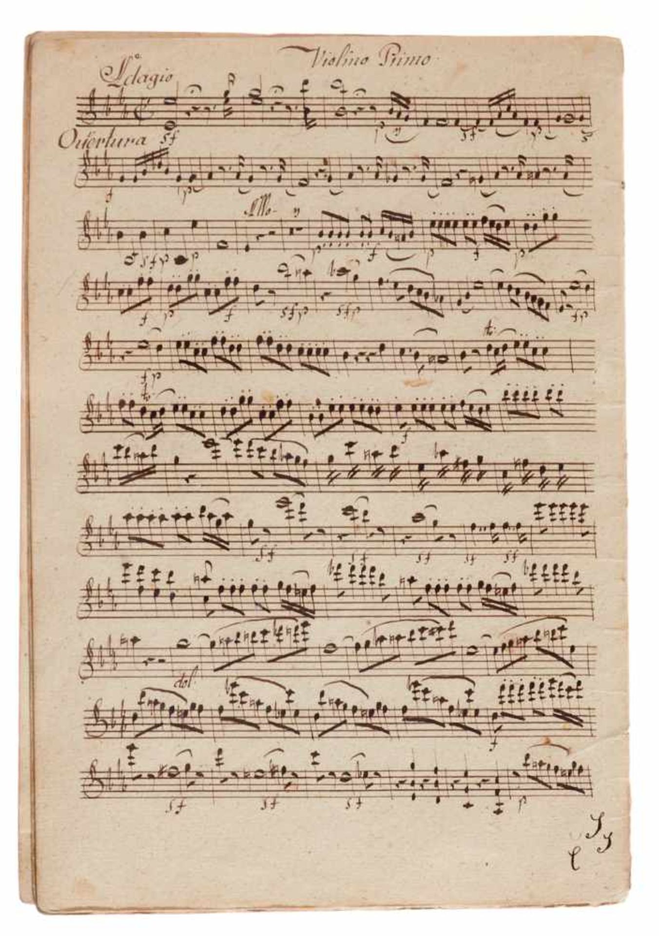 Mozart - "Die Zauberflöte".Deutsche Notenhandschrift auf Papier. 4 Hefte. Um 1800. Fol. 11; 12; - Bild 2 aus 2