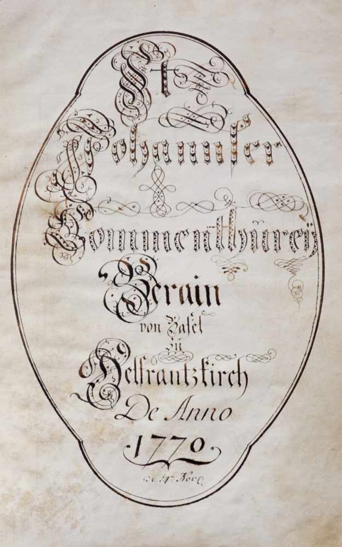 "St. Johannser Commenthurey Terain von Basel zu HelfrantzkirchDe Anno 1770". Deutsche Handschrift - Bild 2 aus 4