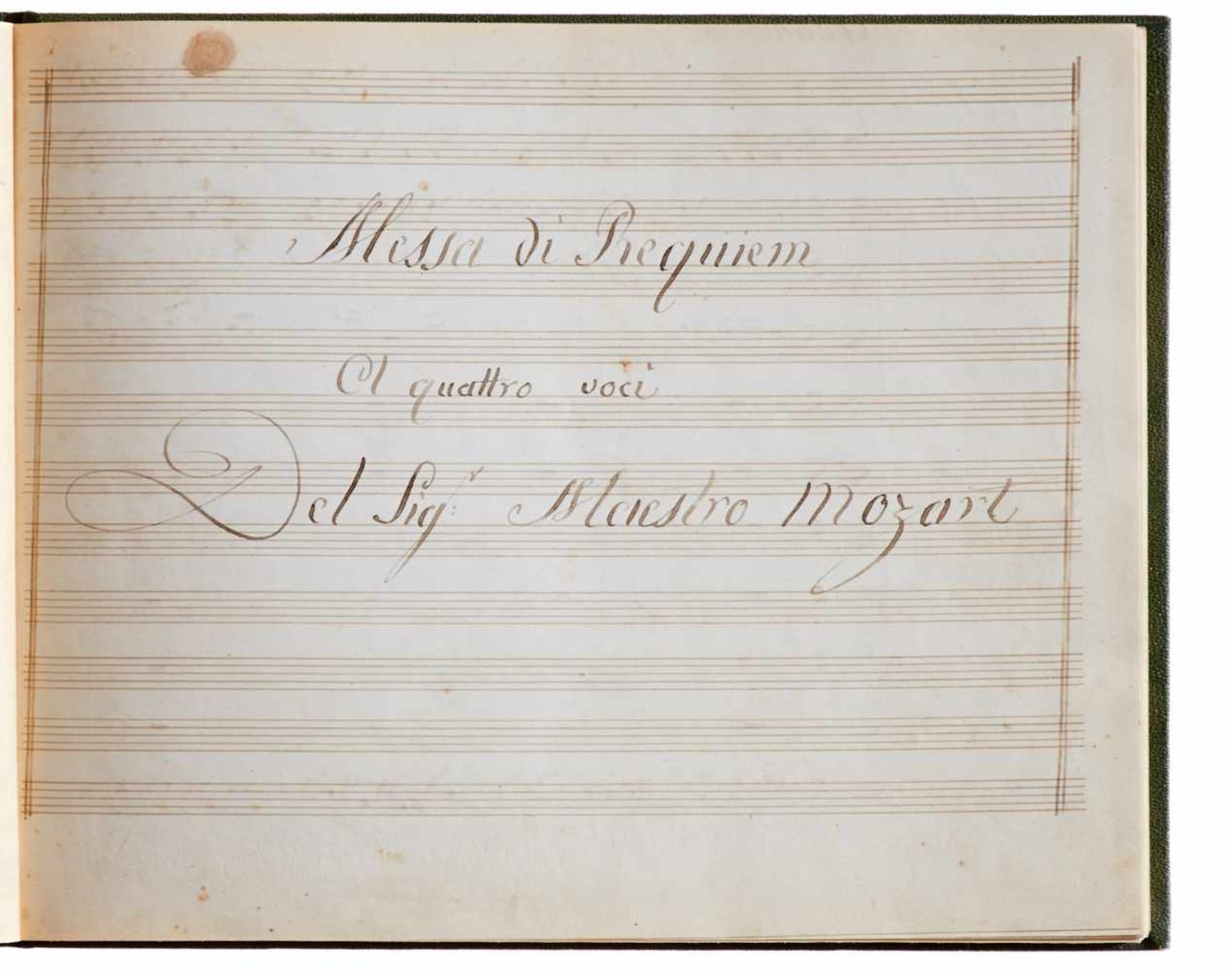 Mozart Requiem - "Messa di RequiemAl quattro voci Del Sig. Maestro Mozart". Musikmanuskript auf - Bild 2 aus 3