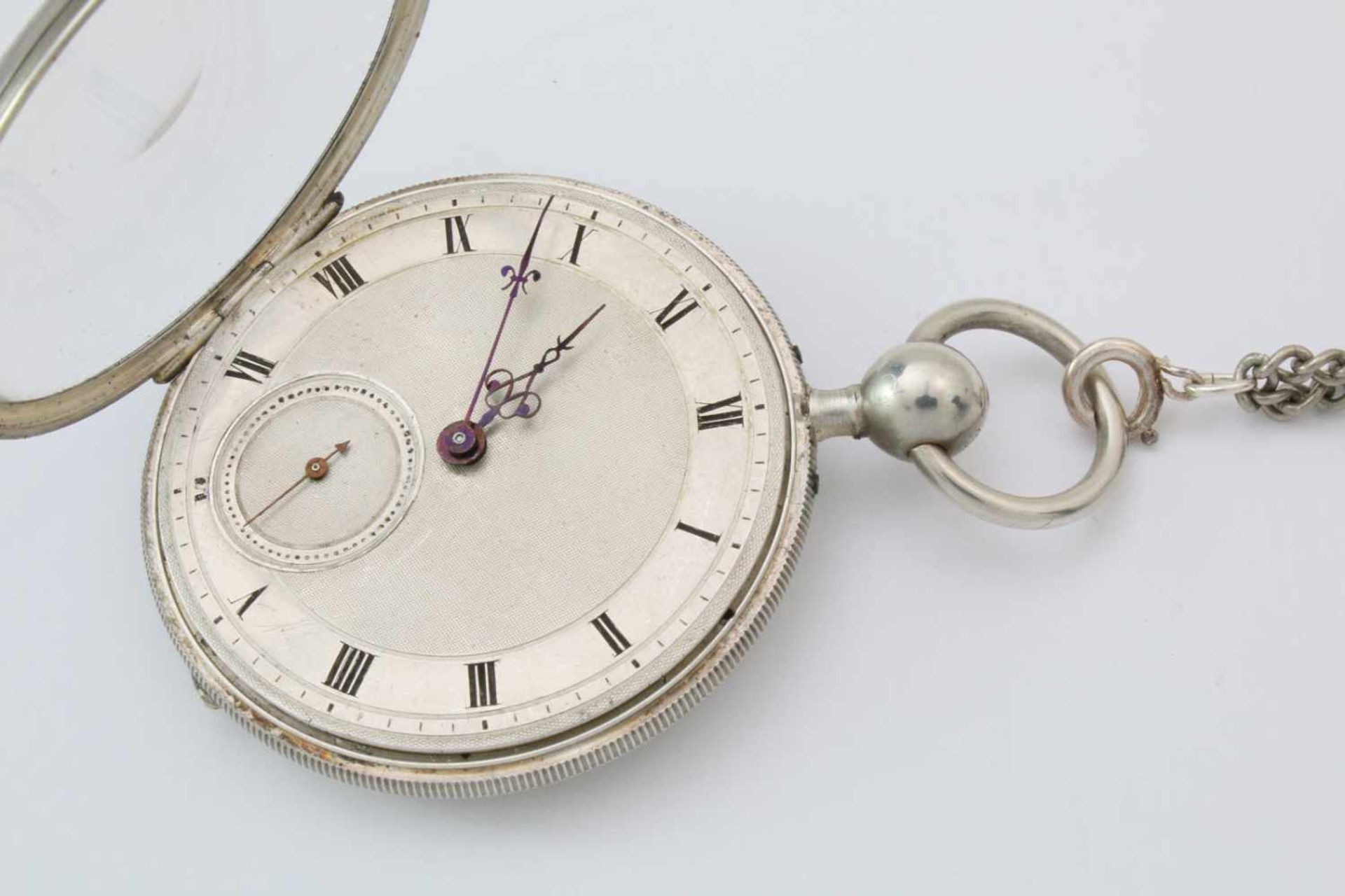 Herren-Taschenuhr mit 1/4-Repetition um 1850Silber; sehr gutes, vergoldetes, schweizer intaktes - Bild 2 aus 4