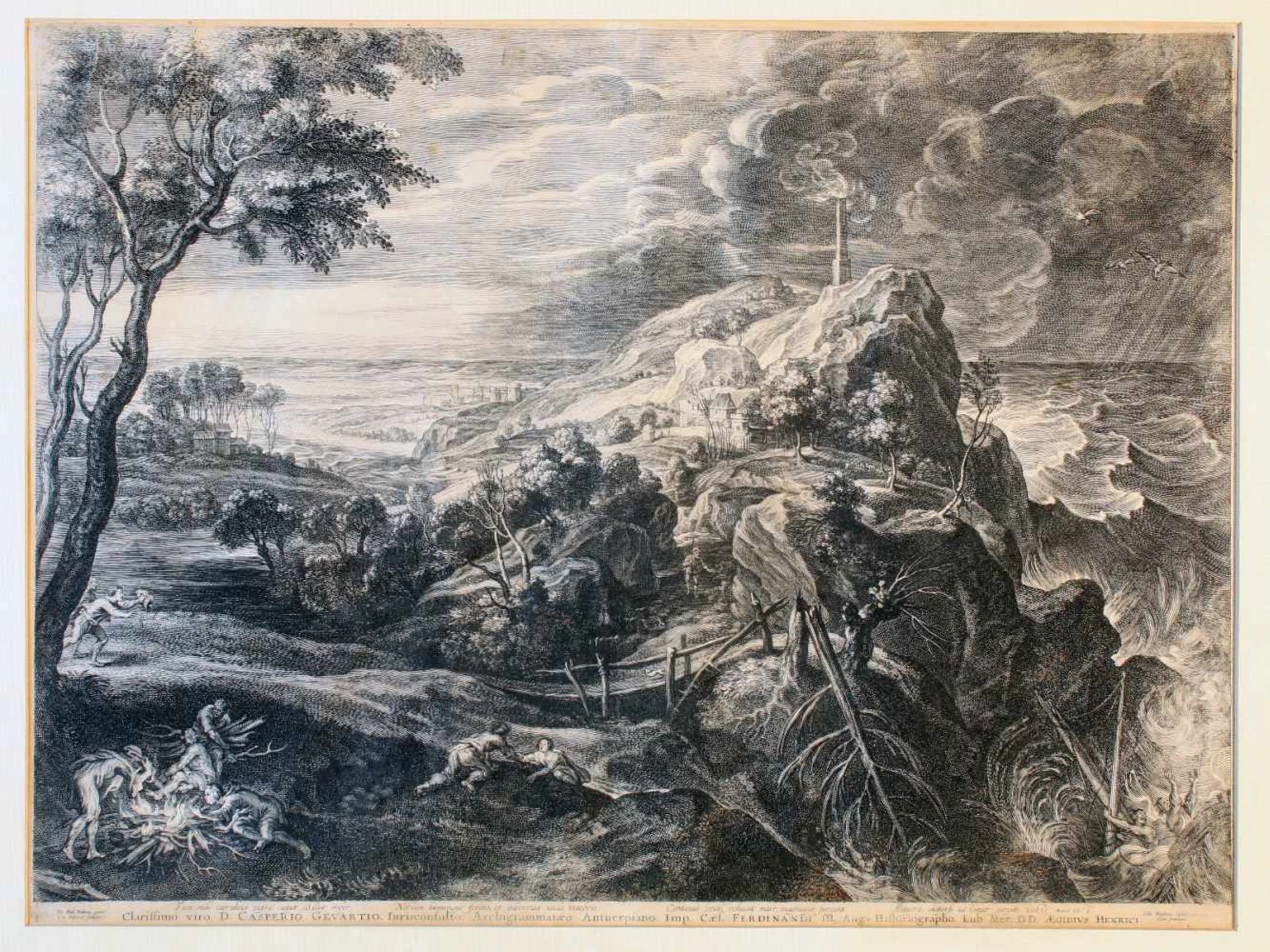 2 Kupferstiche - 17. / 19. JahrhundertAnsicht einer Landschaft Gaspard Poussin (eigentlich Gaspard - Bild 2 aus 5