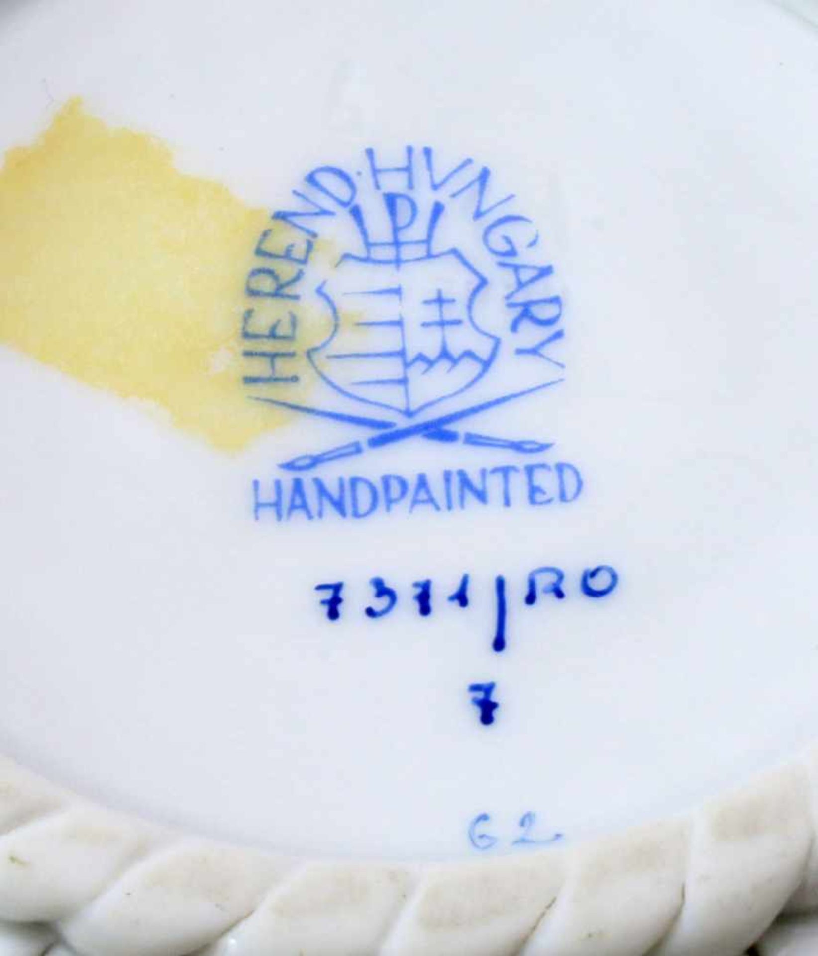 Porzellanschale Herend "Rothschild"Flechtkörbchen, Vogeldekor, Ø 13 cm. - Bild 3 aus 3