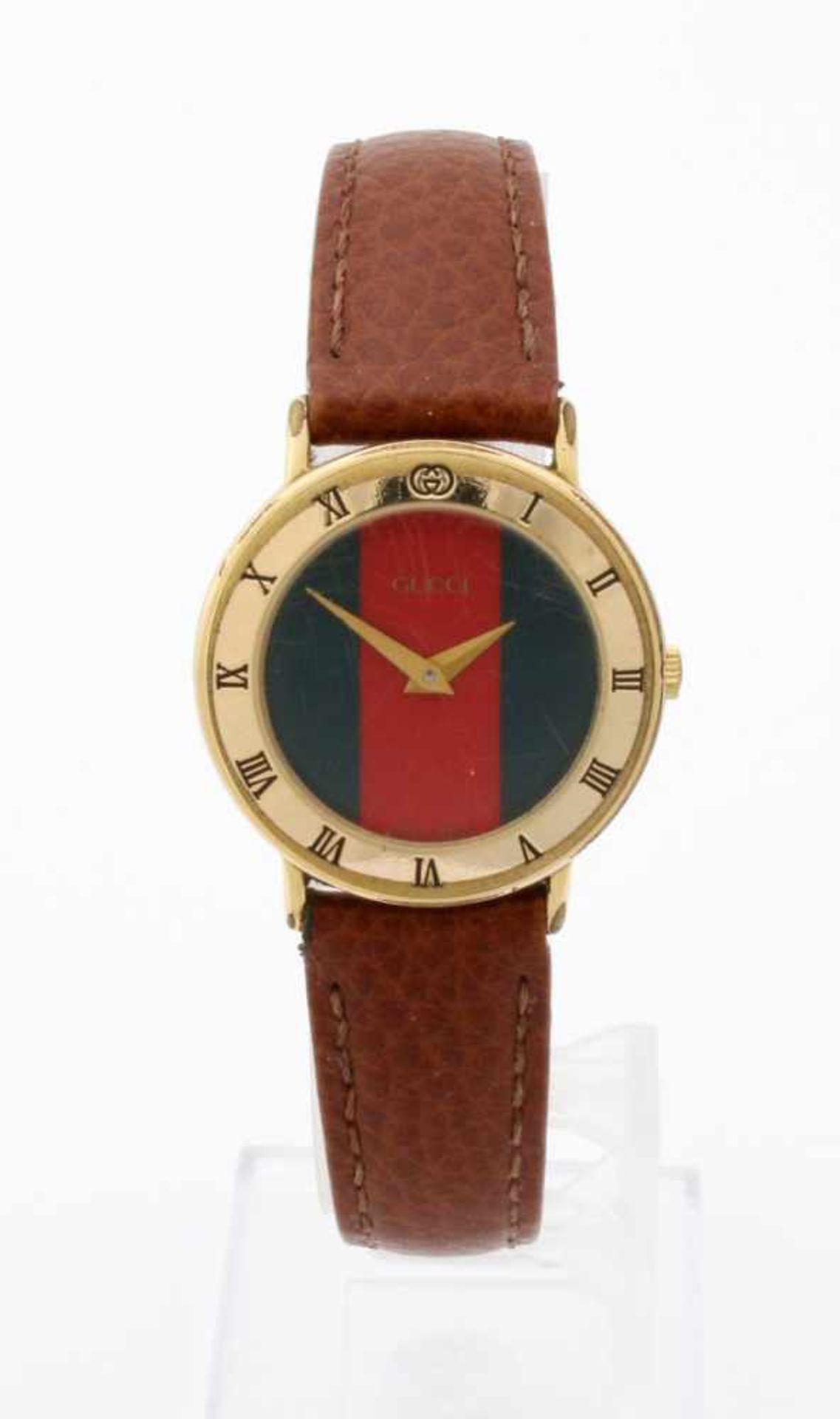 Armbanduhr Gucci 3000L Gold VintageQuarzwerk ETA 901001, Gehäuse Edelstahl vergoldet, Ø 26 mm, auf - Bild 2 aus 5