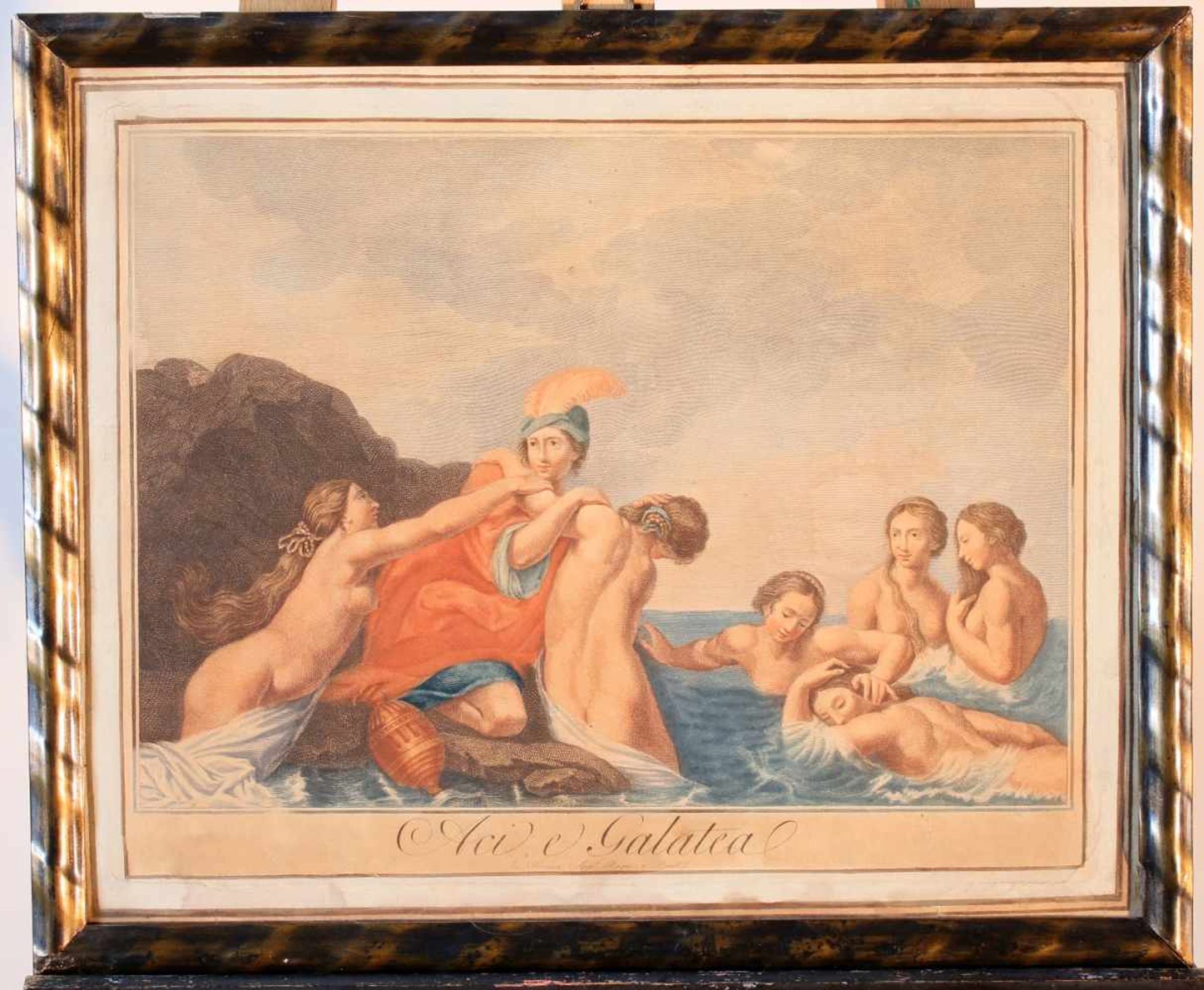 2 colorierte Kupferstiche - Italien 18. Jahrhundert - Benedetto Eredi (1750-1812)1x "Aci e Galatea", - Bild 5 aus 5