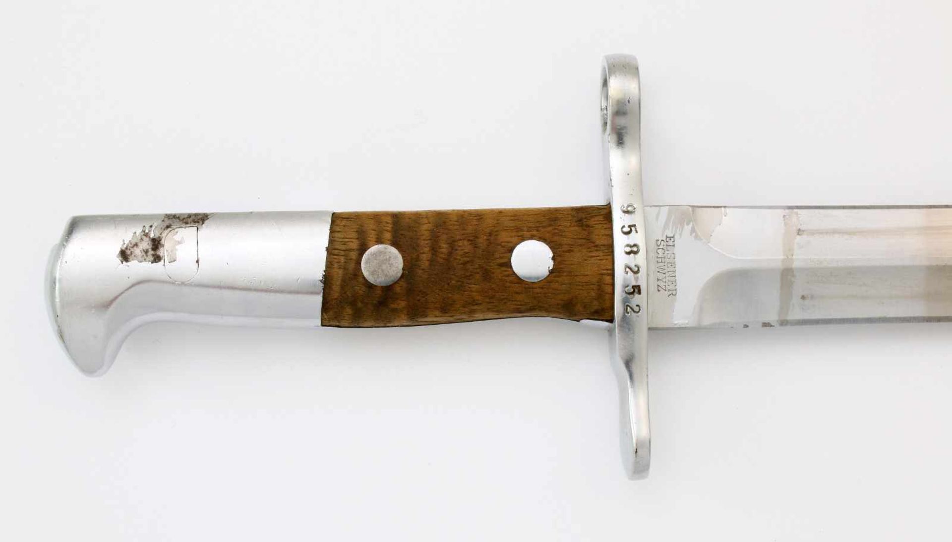 Schweiz - Dolchbajonett Schmidt Rubin M1918/1931Zweischneidige, gegratete Dolchklinge, Herst. " - Bild 3 aus 5