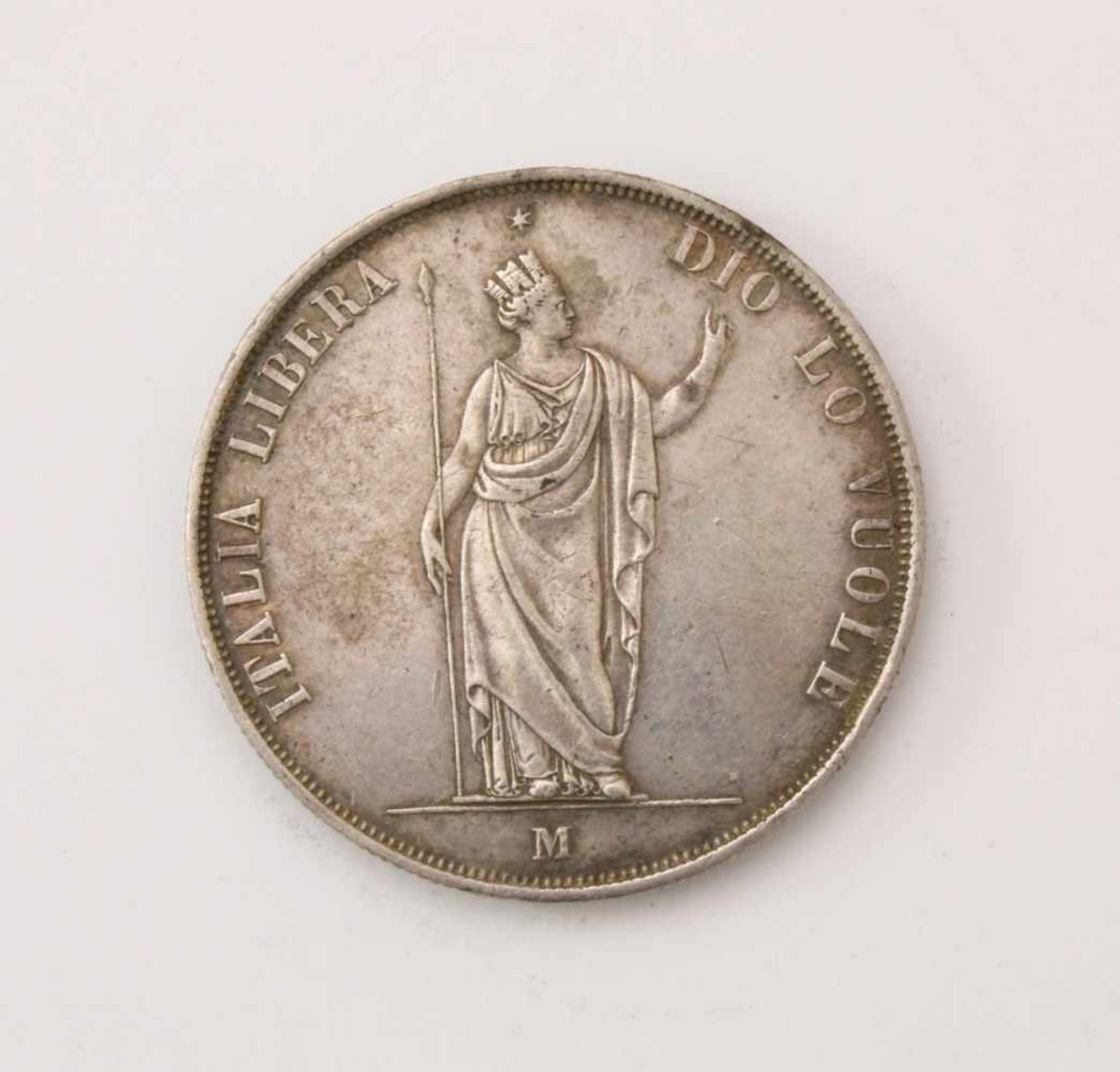 5 Lire - Italien 1848Silbermünze; Gew.: 24,9 g. - Image 2 of 2