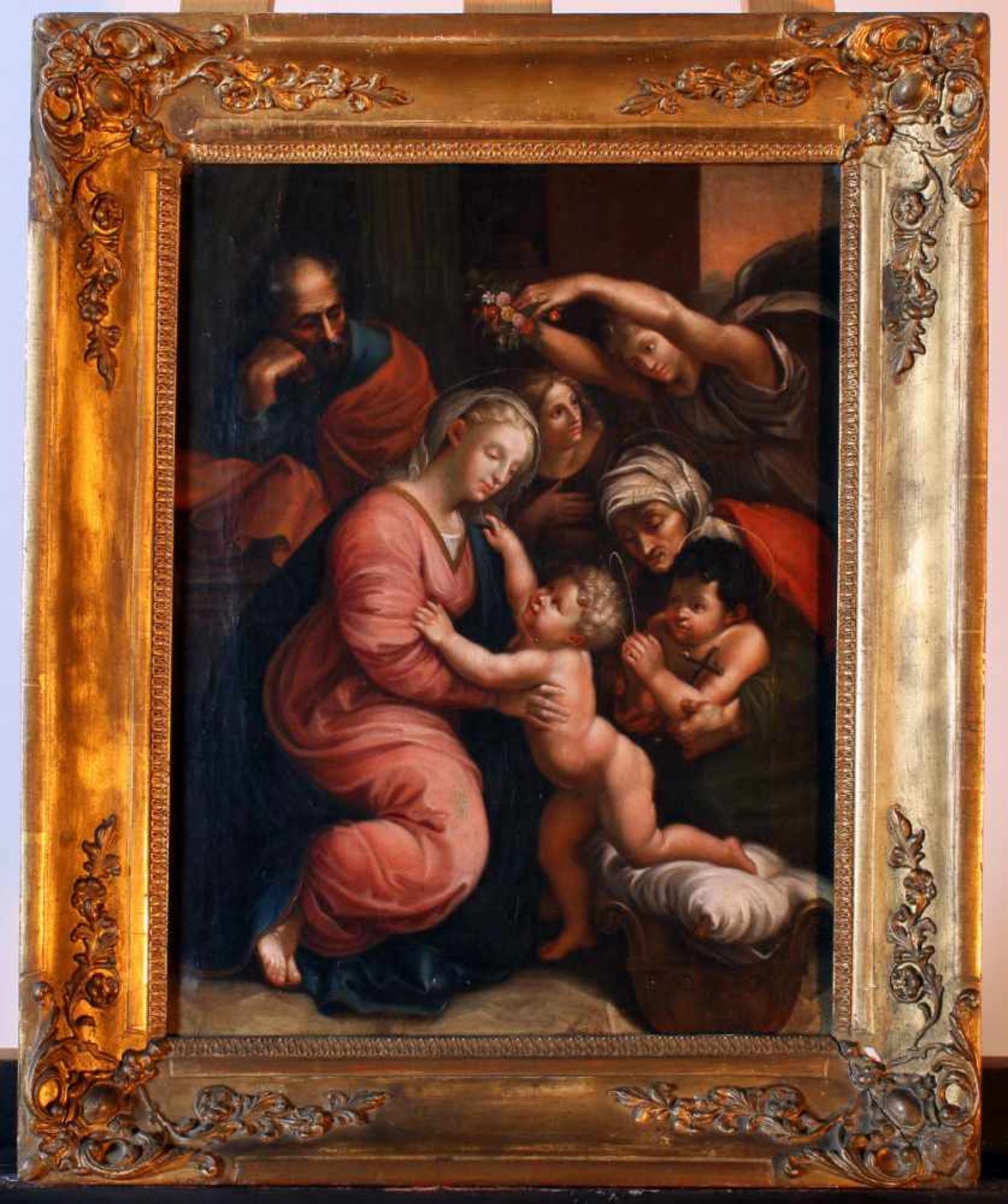 Barockgemälde "Heilige Familie" - Johan Ludwig Öhme (18. / 19. Jahrhundert)Öl auf Leinwand, guter - Bild 2 aus 3