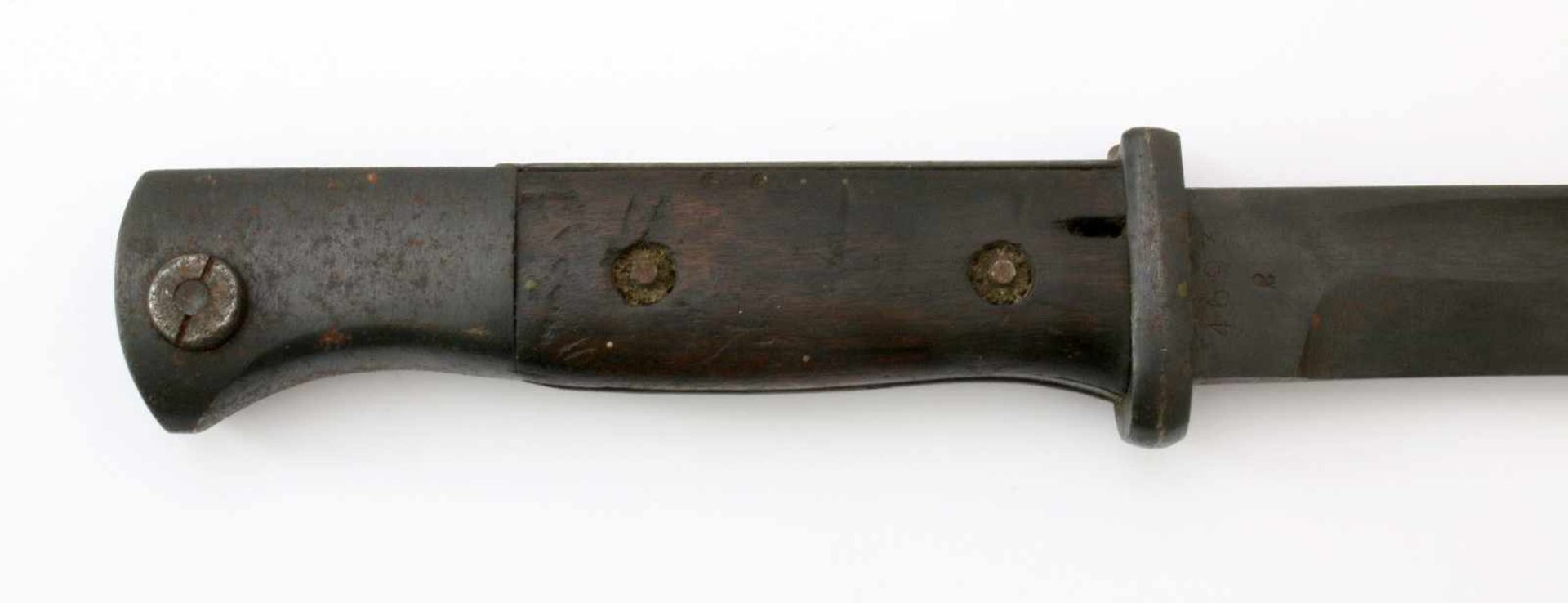 Deutsches Reich / 3. Reich - Seitengewehr 1884/98 3. ModellGekehlte Rückenklinge, Herst. "42asw" (E. - Bild 3 aus 4