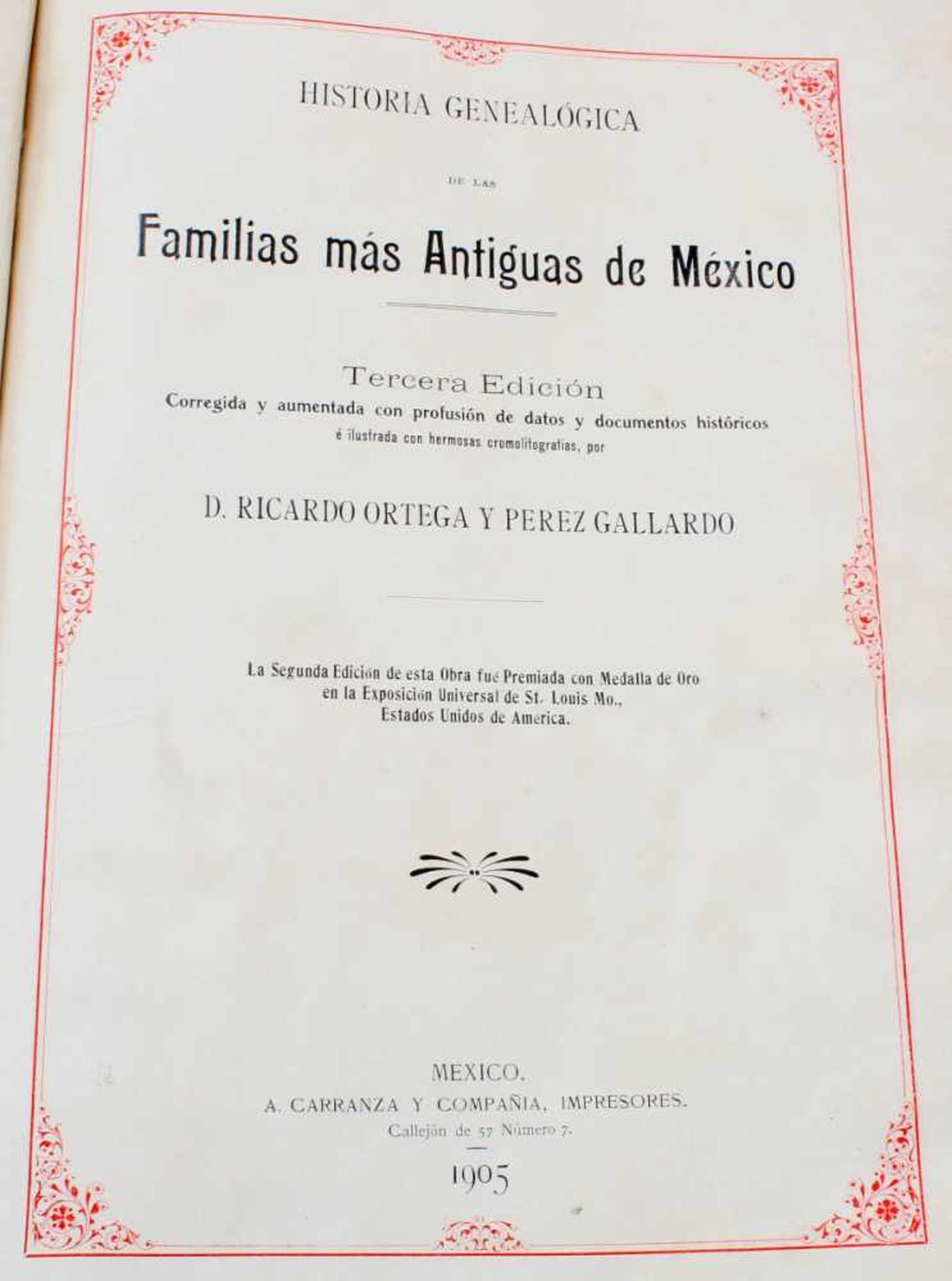 Buch - "Familias mas Antiguas de Mexico" - 1905Eines der seltensten Bücher am Markt, Band 1 von 3 - Bild 4 aus 8