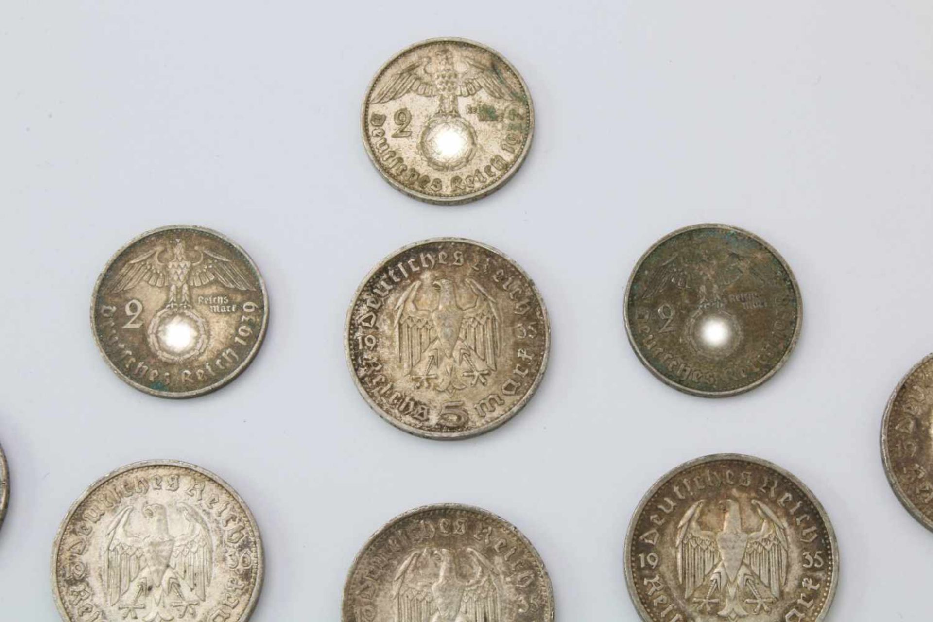 Konvolut deutscher Silbermünzen3M Otto v. Bayern 1909, 10x 5 RM Hindenburg, 3x 2RM. - Bild 3 aus 3