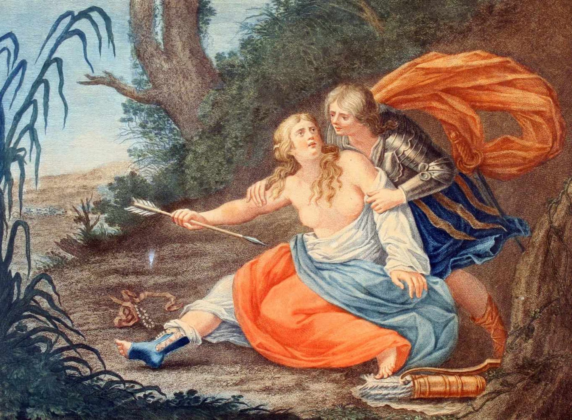 2 colorierte Kupferstiche - Italien 18. Jahrhundert - Benedetto Eredi (1750-1812)1x "Aci e Galatea", - Bild 2 aus 5