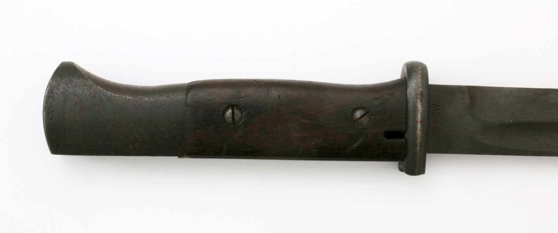 Deutsches Reich / 3. Reich - Seitengewehr 1884/98 3. ModellGekehlte Rückenklinge, Herst. "42asw" (E. - Bild 4 aus 4