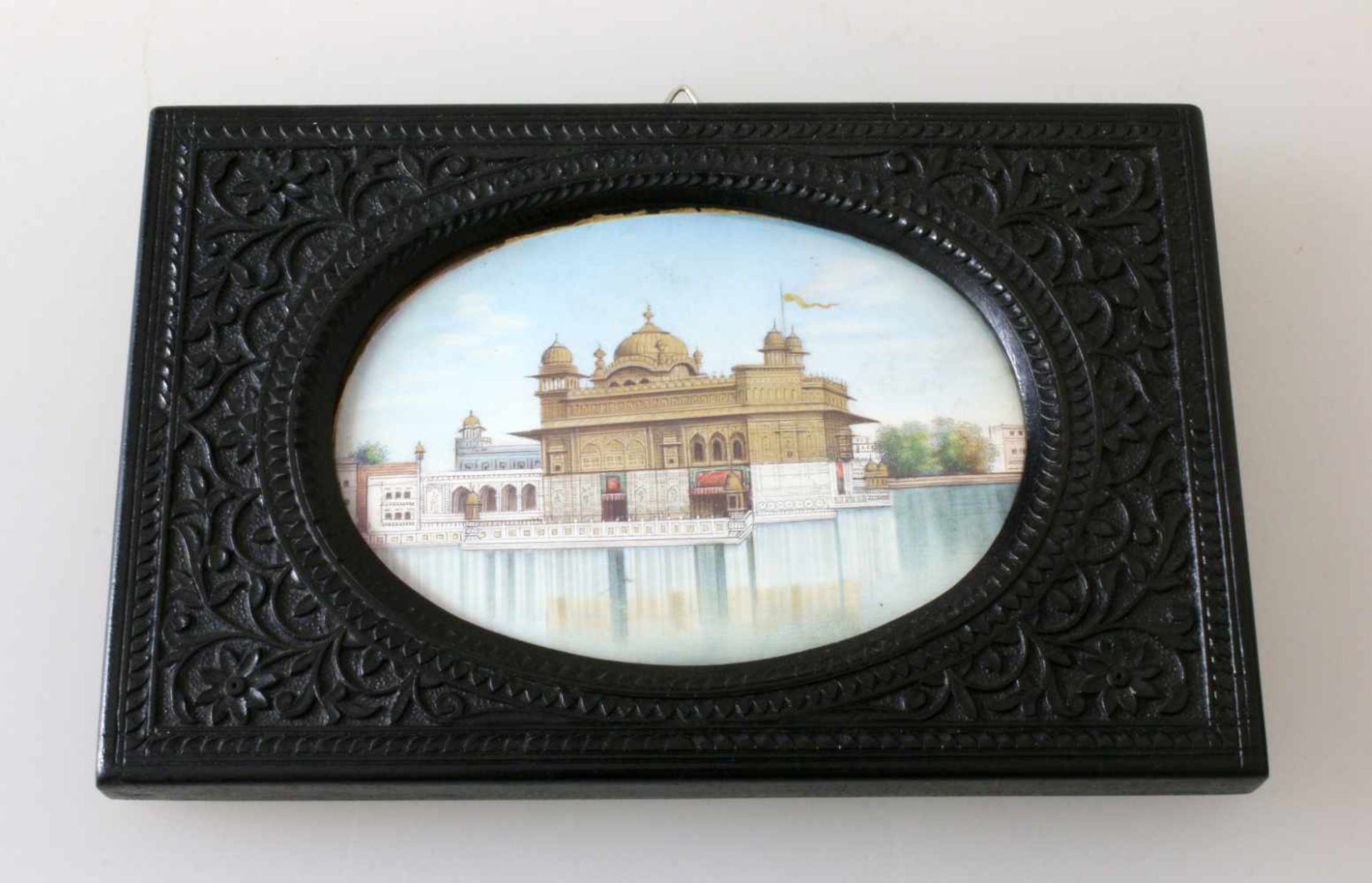 Indien - Miniaturmalerei "Goldener Tempel von Amritsar"Sehr detailliert in der Ausführung. Der