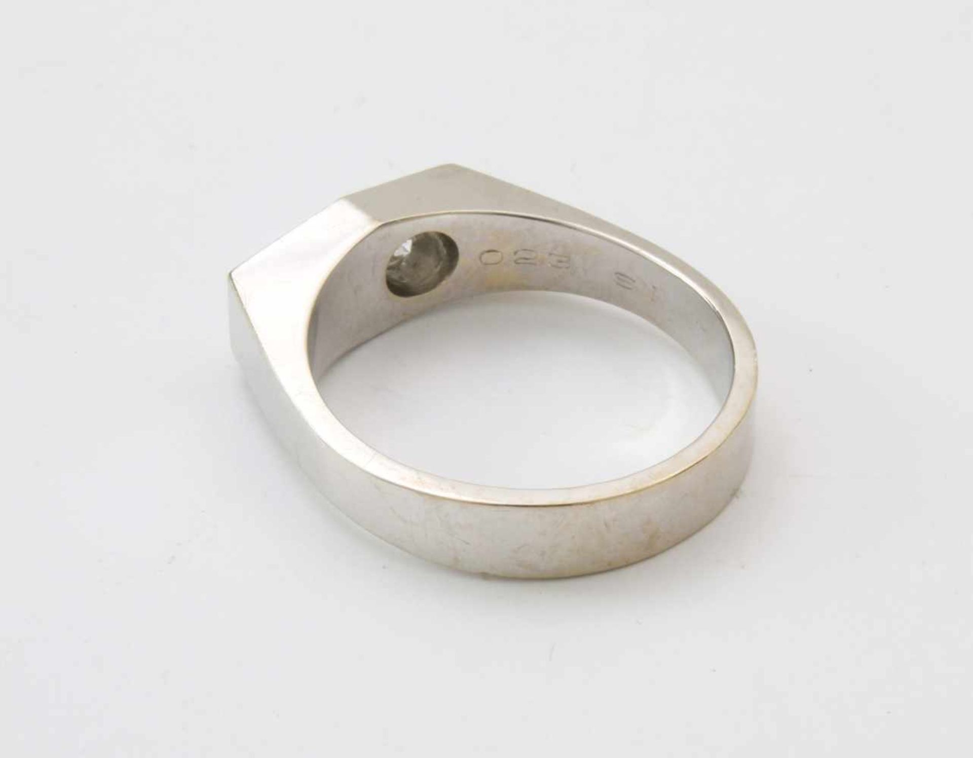Weißgold-Ring mit Brillant SolitärWG 585, Brillant 0,23 ct., gute Qualität, tw/si, Ringgröße: 60, - Bild 4 aus 4