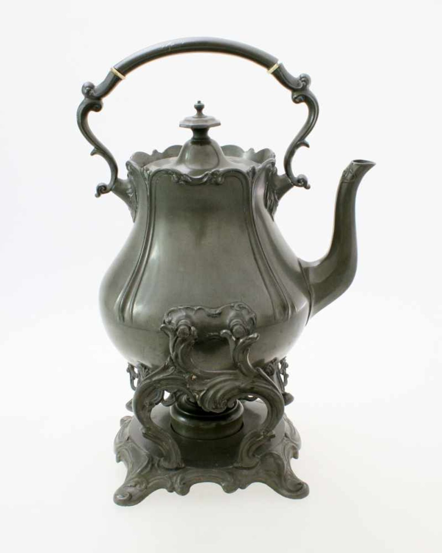 Teekanne mit Gestell und Stöfchen - England 19. JahrhundertHersteller "Shaw & Fisher, Sheffield", - Bild 2 aus 5