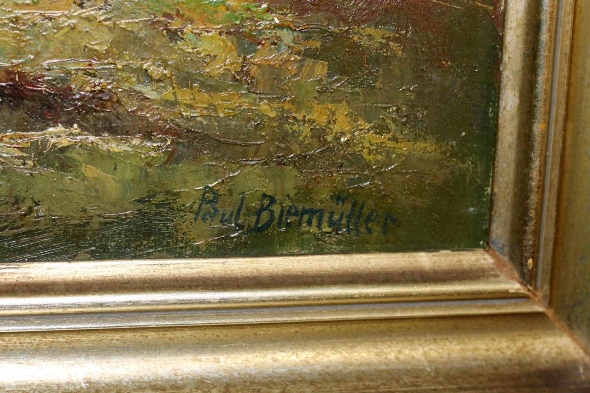 "Chiemsee mit Fraueninsel" - Paul Biemüller - 20. JahrhundertÖl auf Leinwand, unten rechts signiert, - Bild 3 aus 3