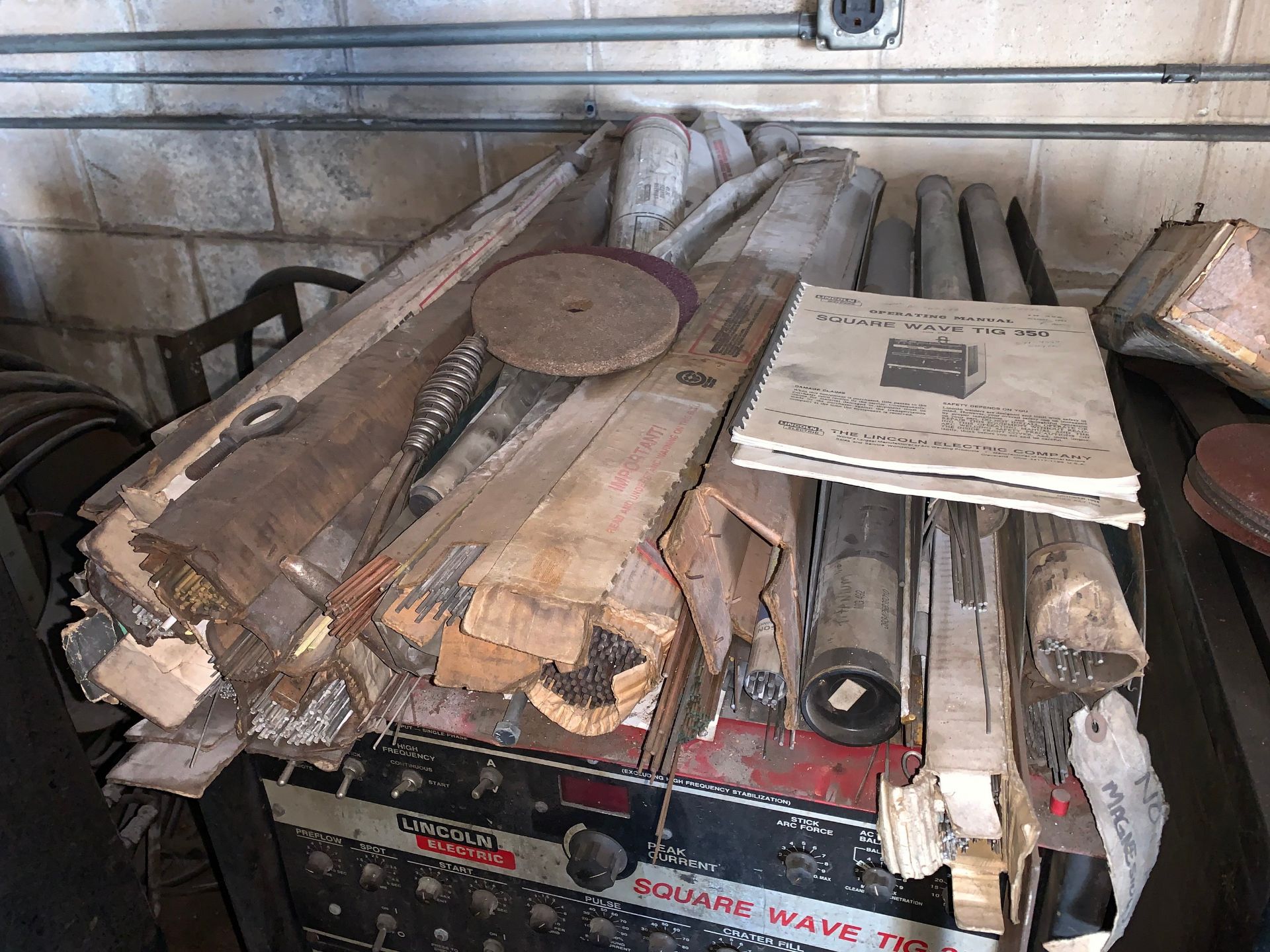 Lincoln Electric Square Wave TIG350 Welder with Cart, Bernard Cooling System and Storage Shelving ( - Image 5 of 9