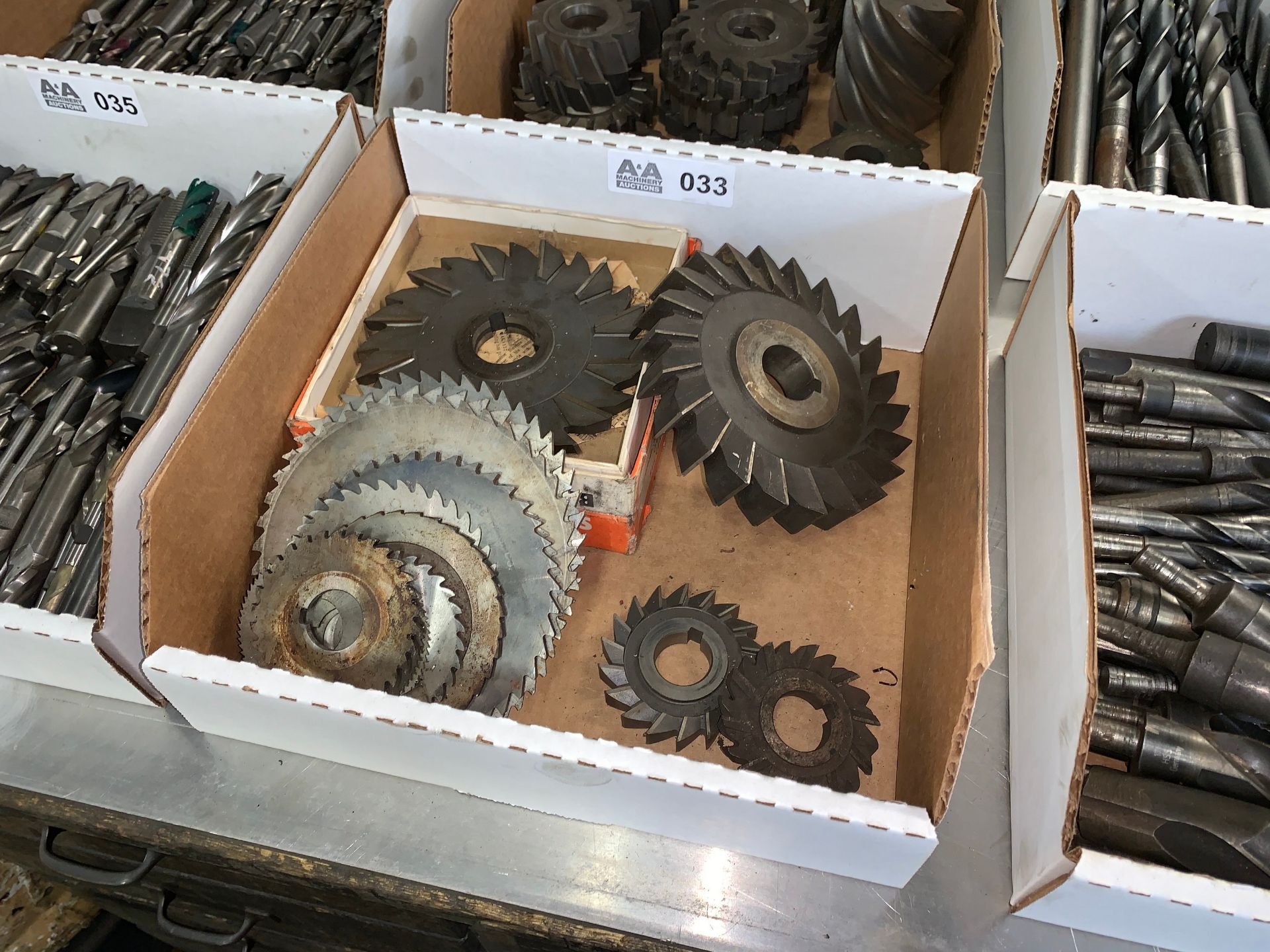 Box with Various Size Milling Cutters (Buyer is Responsible for ALL Packaging, Palletizing, Crating,