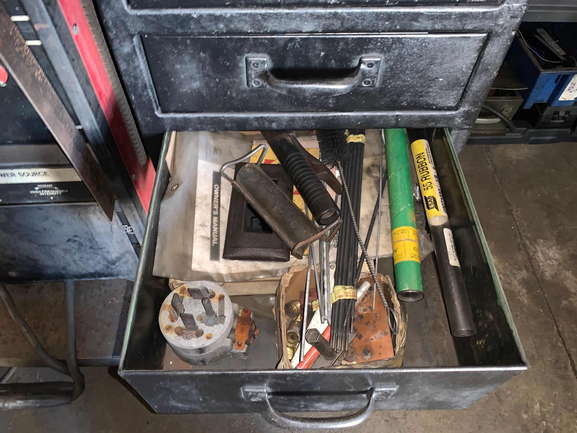 Lincoln Electric Square Wave TIG350 Welder with Cart, Bernard Cooling System and Storage Shelving ( - Image 8 of 9