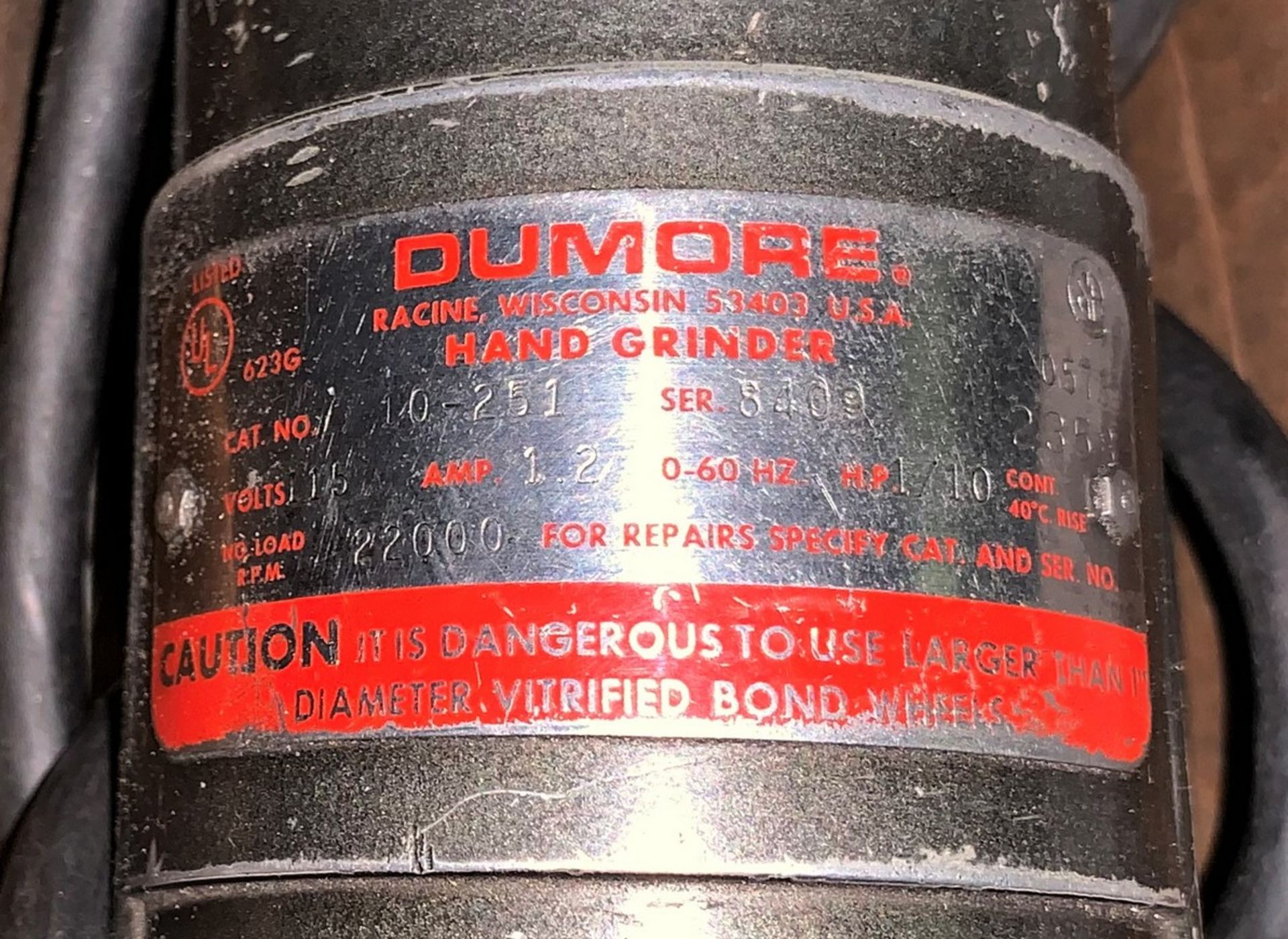 Dumore Mdl. 10-251 Hand Grinder (Located in Levittown, PA Facility) - Image 3 of 3