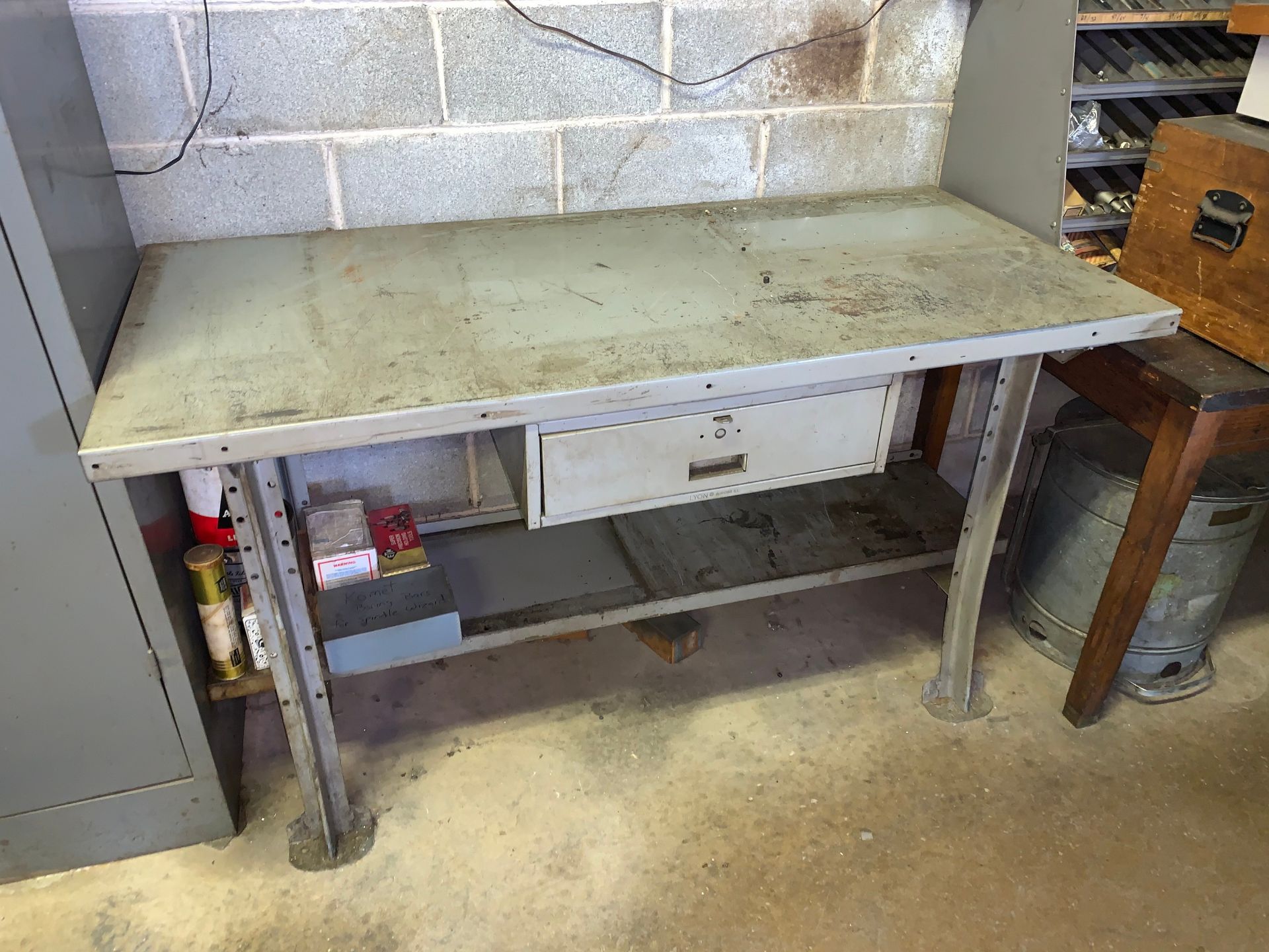 Lyon Metal Desk, Single Drawer, 60"L x 28"W (Contents NOT Included) (Located in Levittown, PA