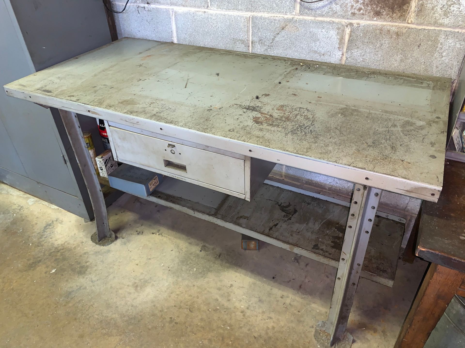 Lyon Metal Desk, Single Drawer, 60"L x 28"W (Contents NOT Included) (Located in Levittown, PA - Image 2 of 3