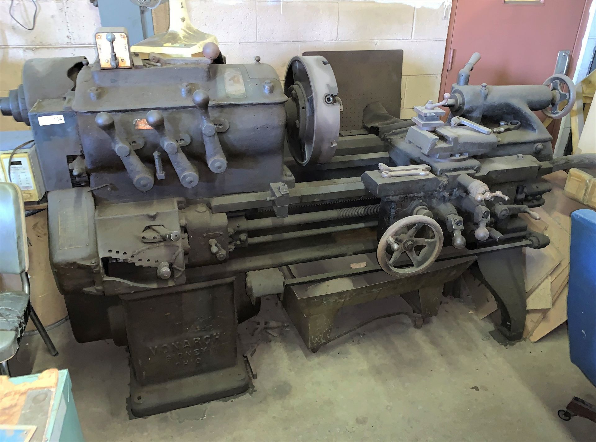 Monarch Lathe, 21"Diameter Swing, 24" Between Centers, Carriage, Tail Stock, 16"Diameter 4-Jaw Chuck