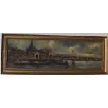 Jan Van Der Heijden (Holland 1911-1999) impressionist oil on board "Dutch harbour scene", framed