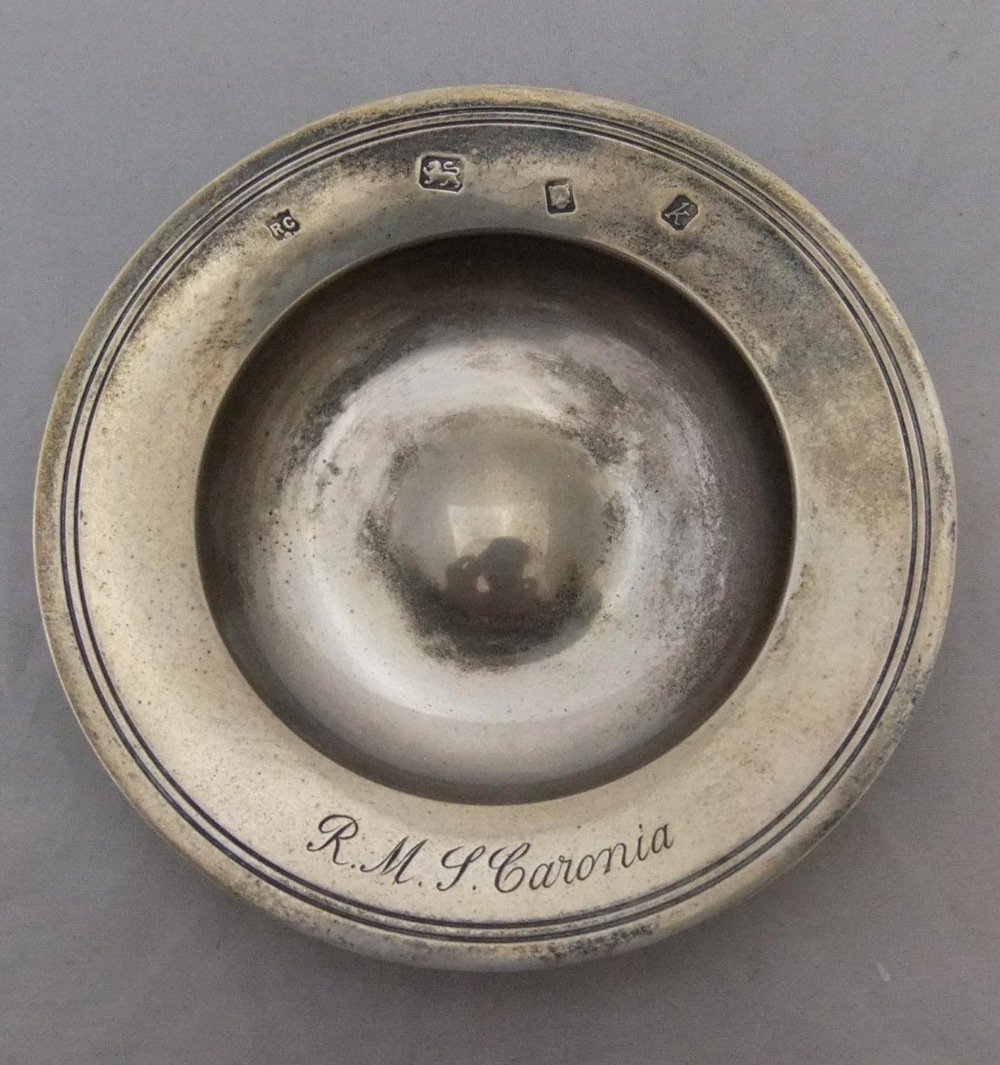 Cunard, R.M.J Caronia, boxed vintage Armada presentation dish, compete with original papers 12 cm - Image 3 of 5